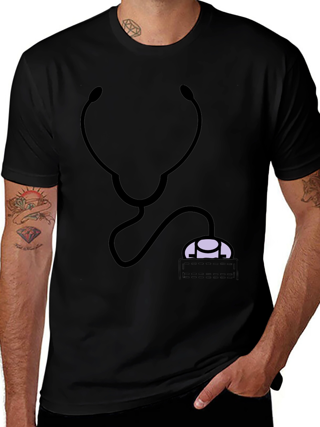 Doctor Stethoscope Pocket T-Shirt - Funny Medical Tee