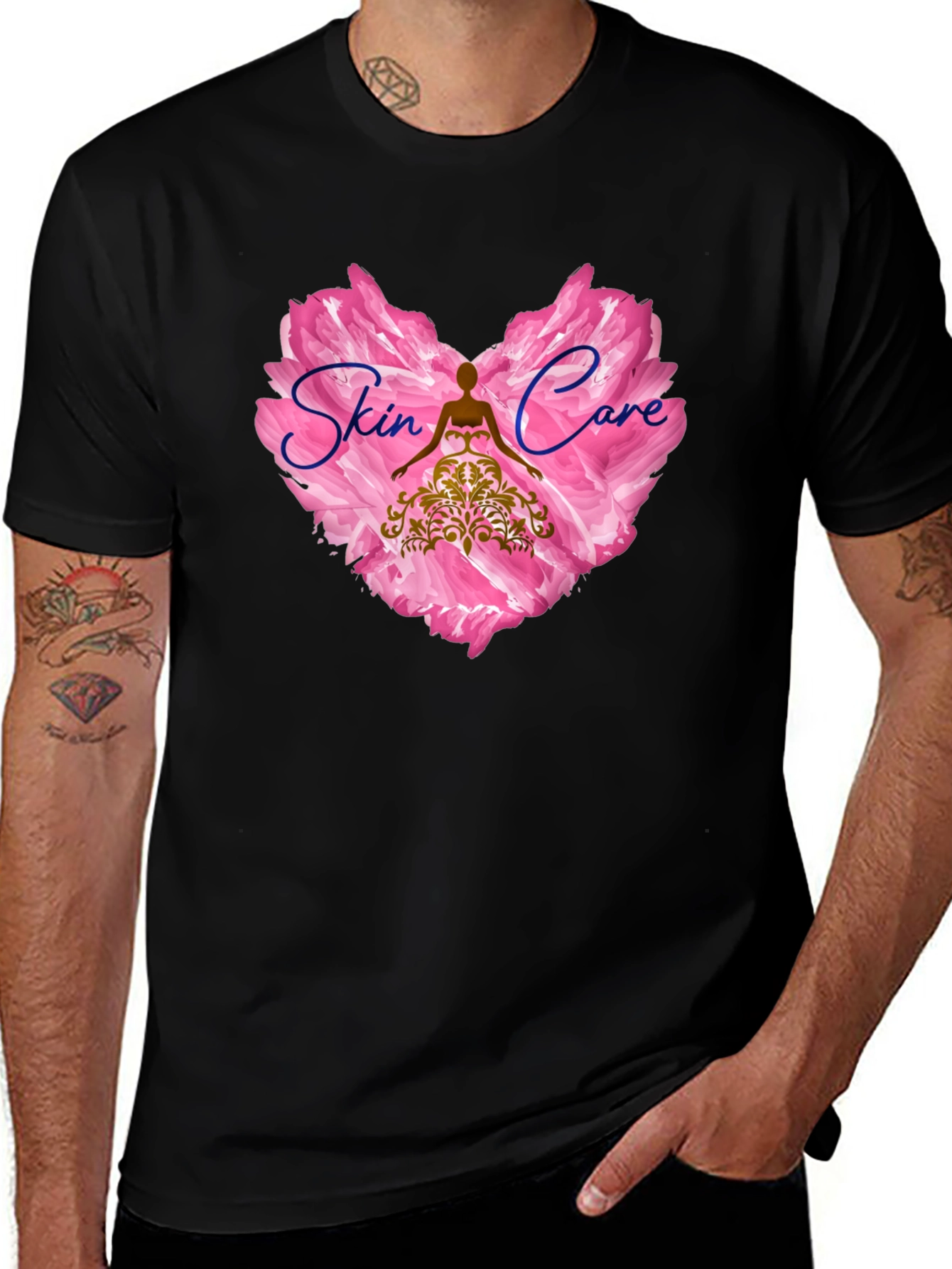 Variant 5 of Skin Care Heart Graphic T-Shirt