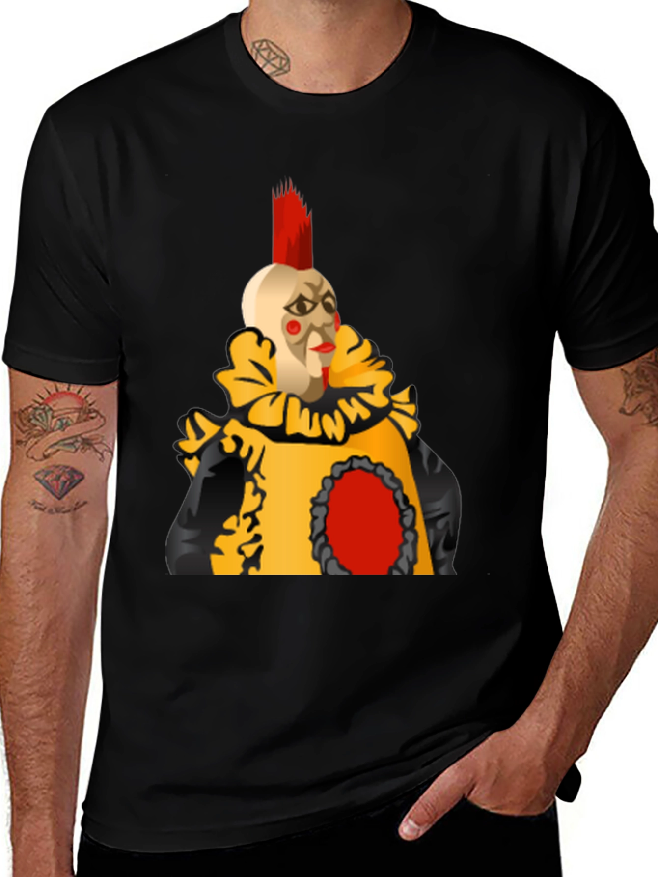 Variant 17 of Creepy Clown Graphic Tee - Black Cotton T-Shirt