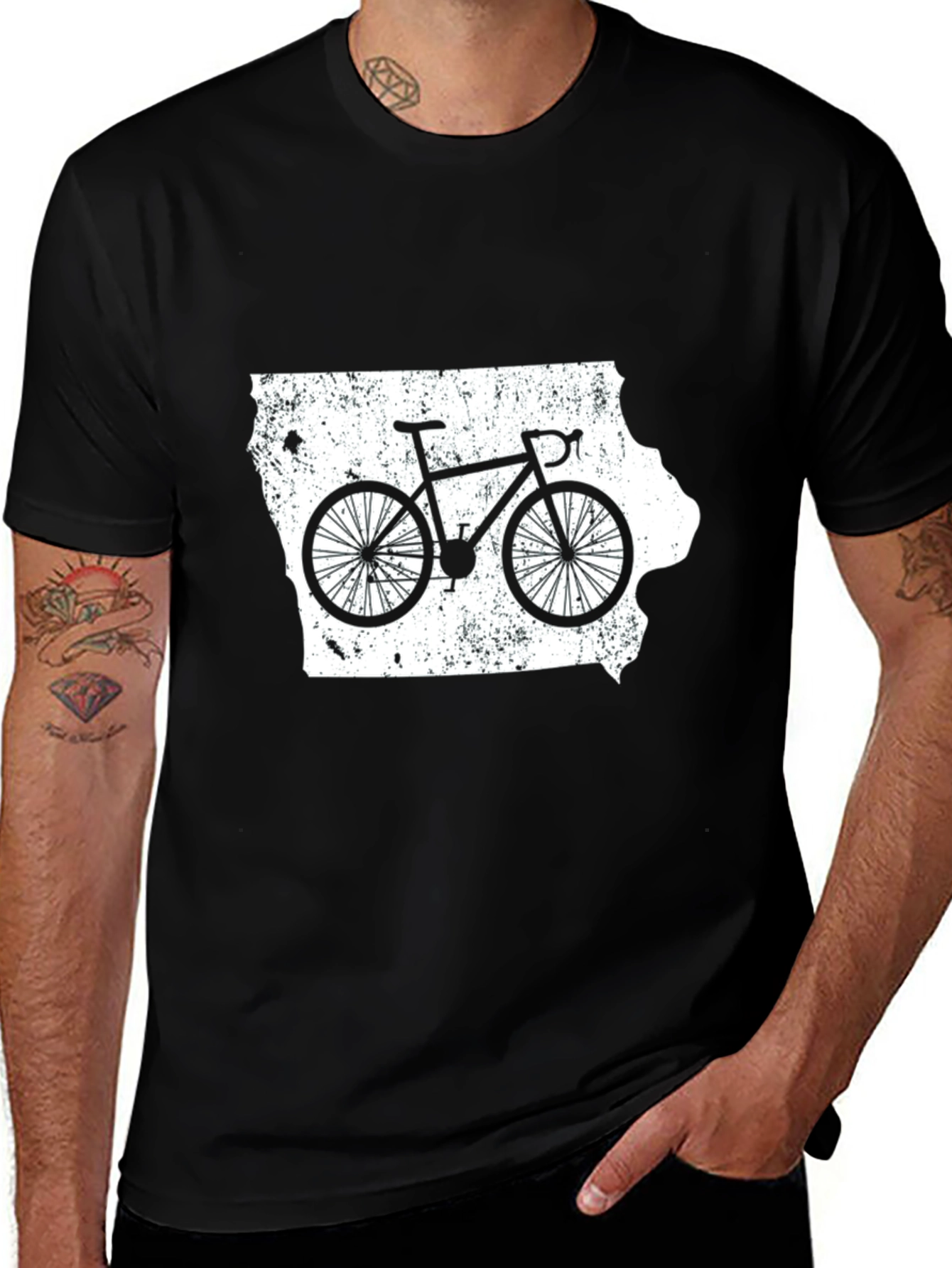 Iowa Cycling Graphic Tee - State Pride Shirt