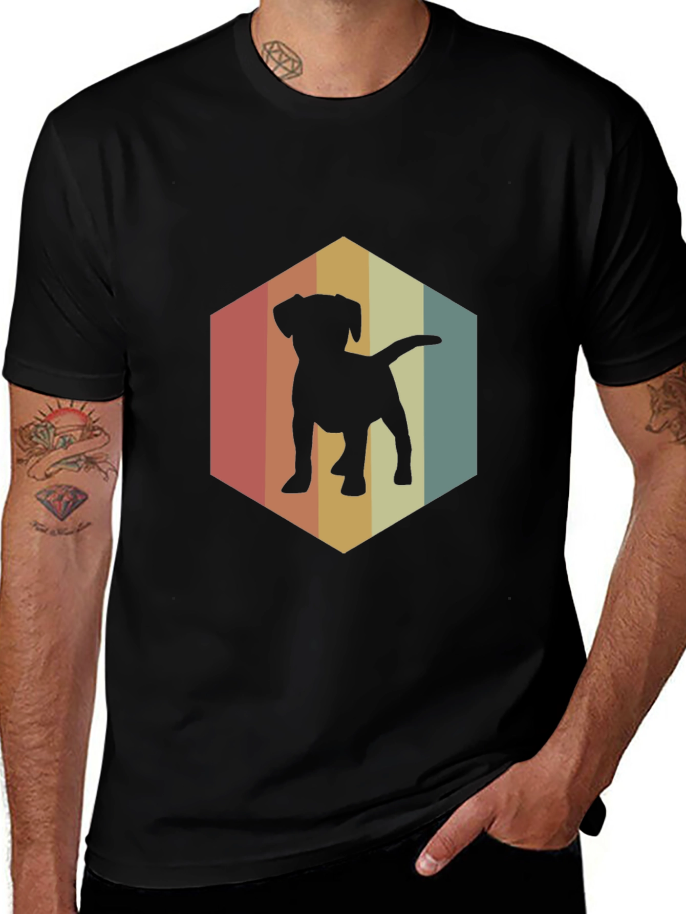 Variant 30 of Retro Dog Silhouette Tee - Unique Style
