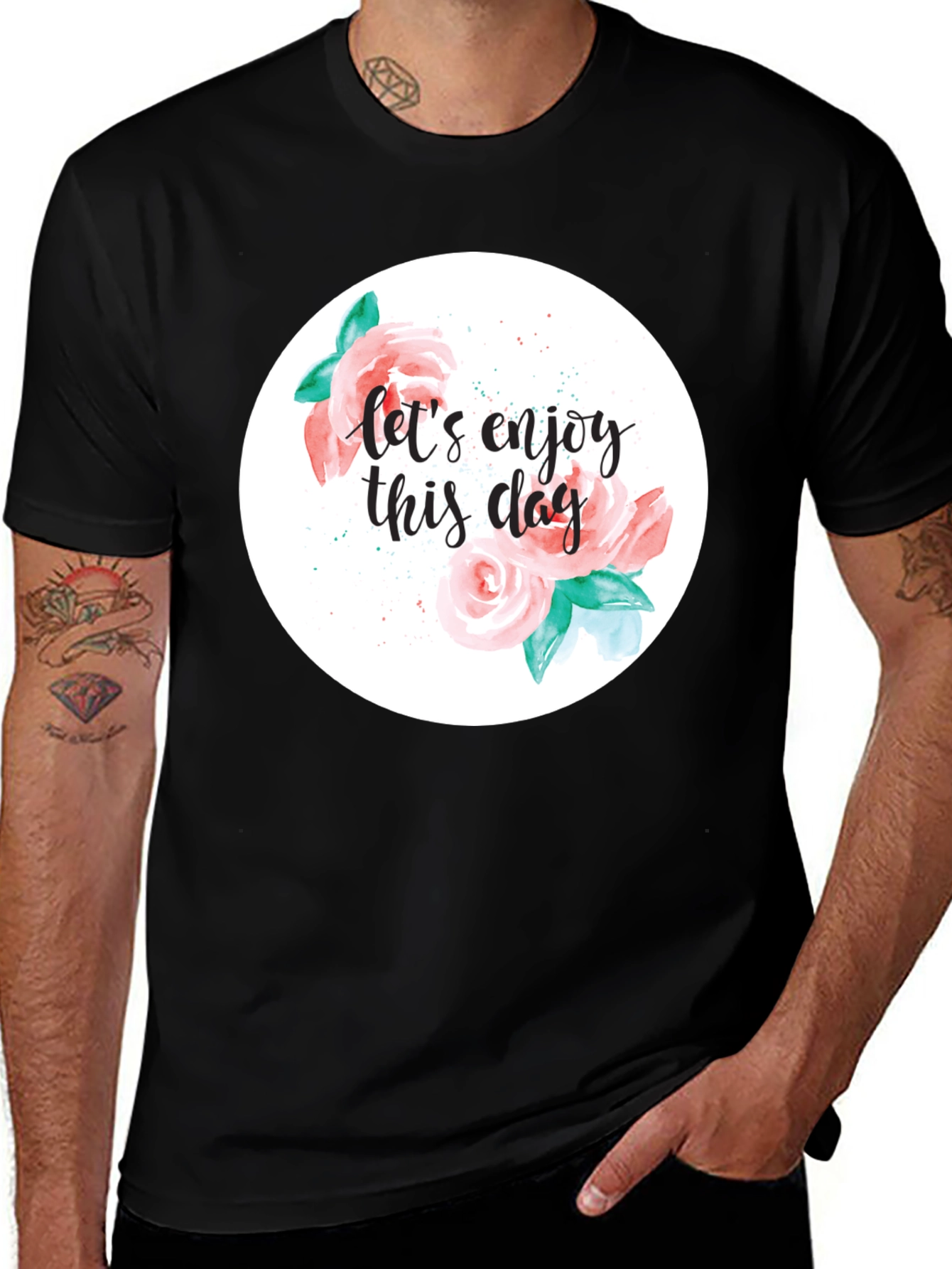 Variant 22 of Floral Enjoy the Day Graphic T-Shirt