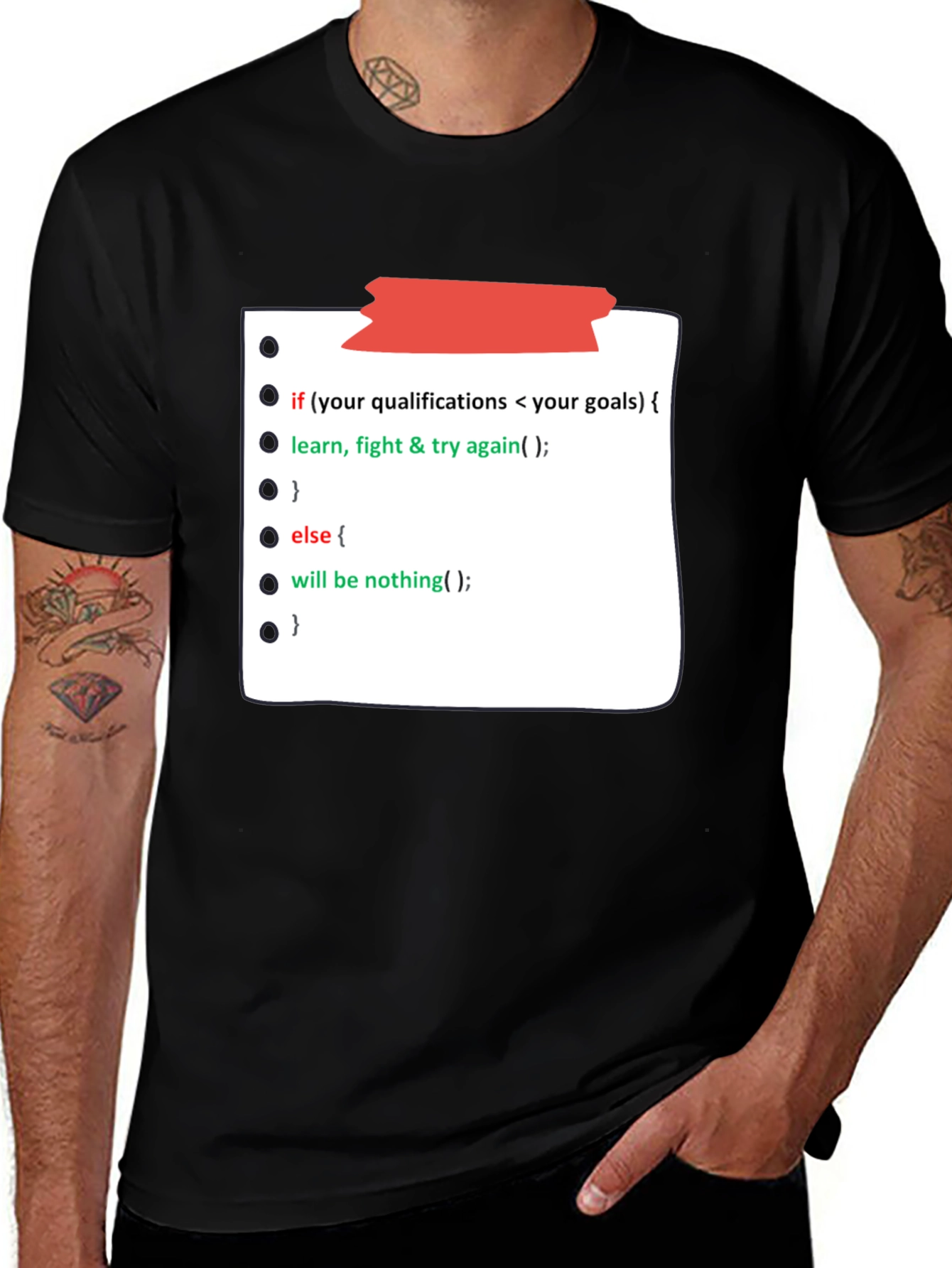 Variant 6 of Programmer Motivation Black T-Shirt