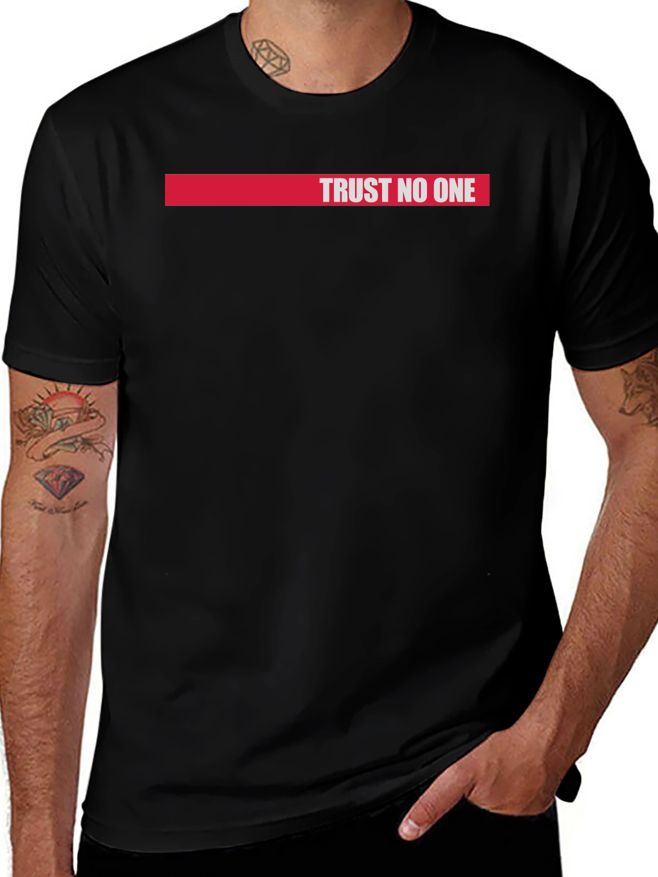 Variant 20 of Trust No One Graphic Tee - Black