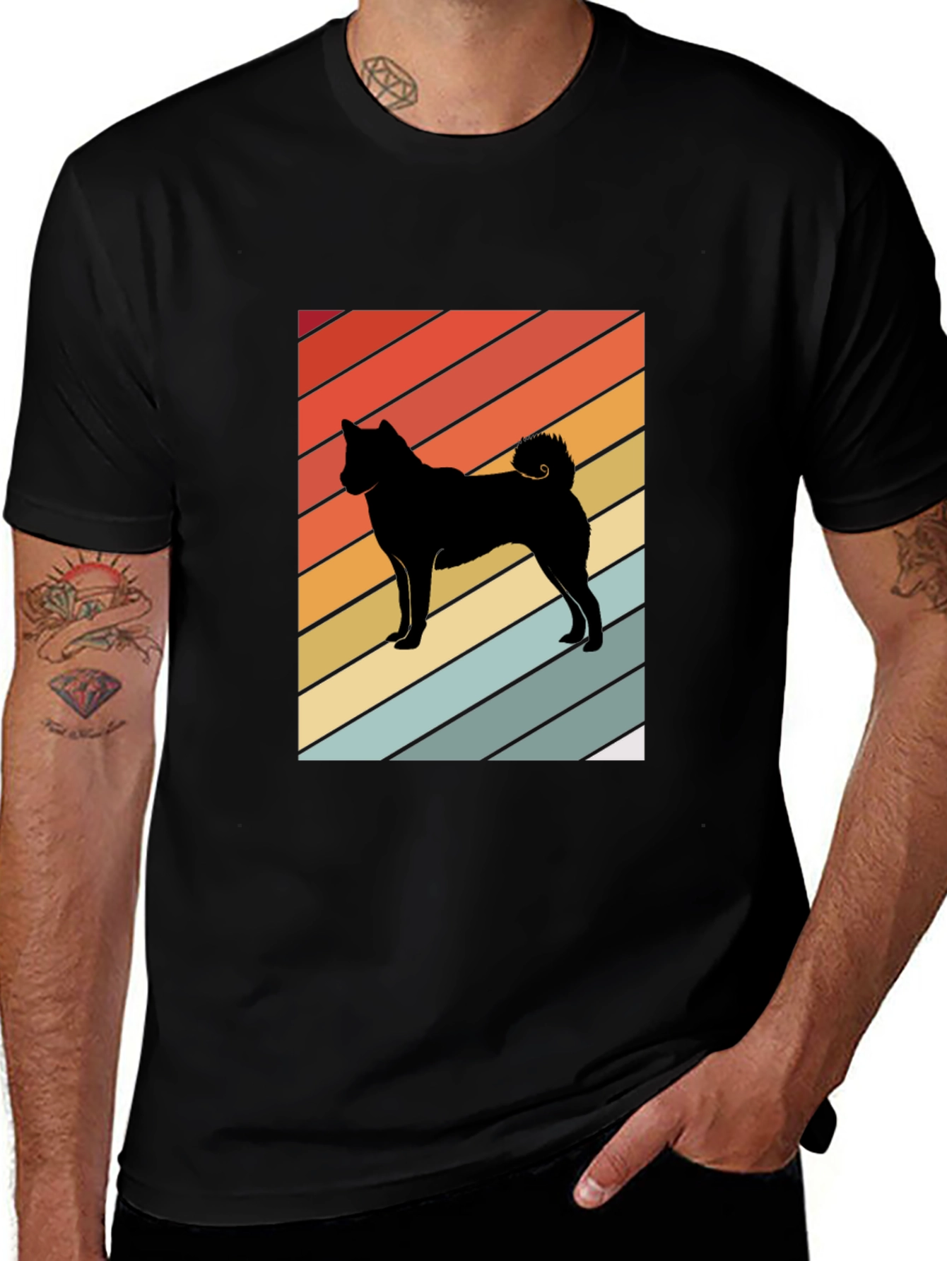 Variant 17 of Retro Dog Silhouette Graphic Tee