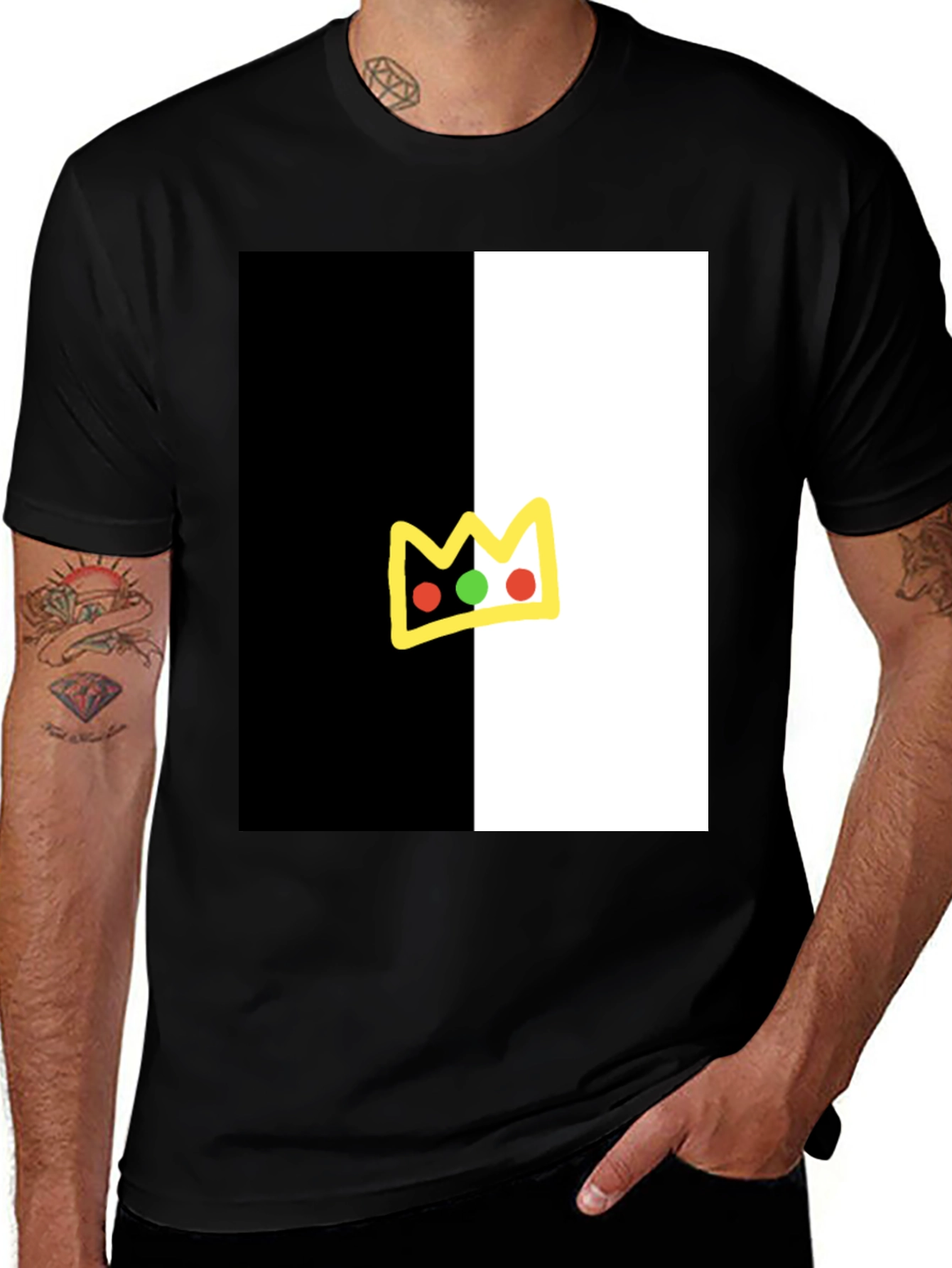 Variant 27 of Black and White Crown T-Shirt