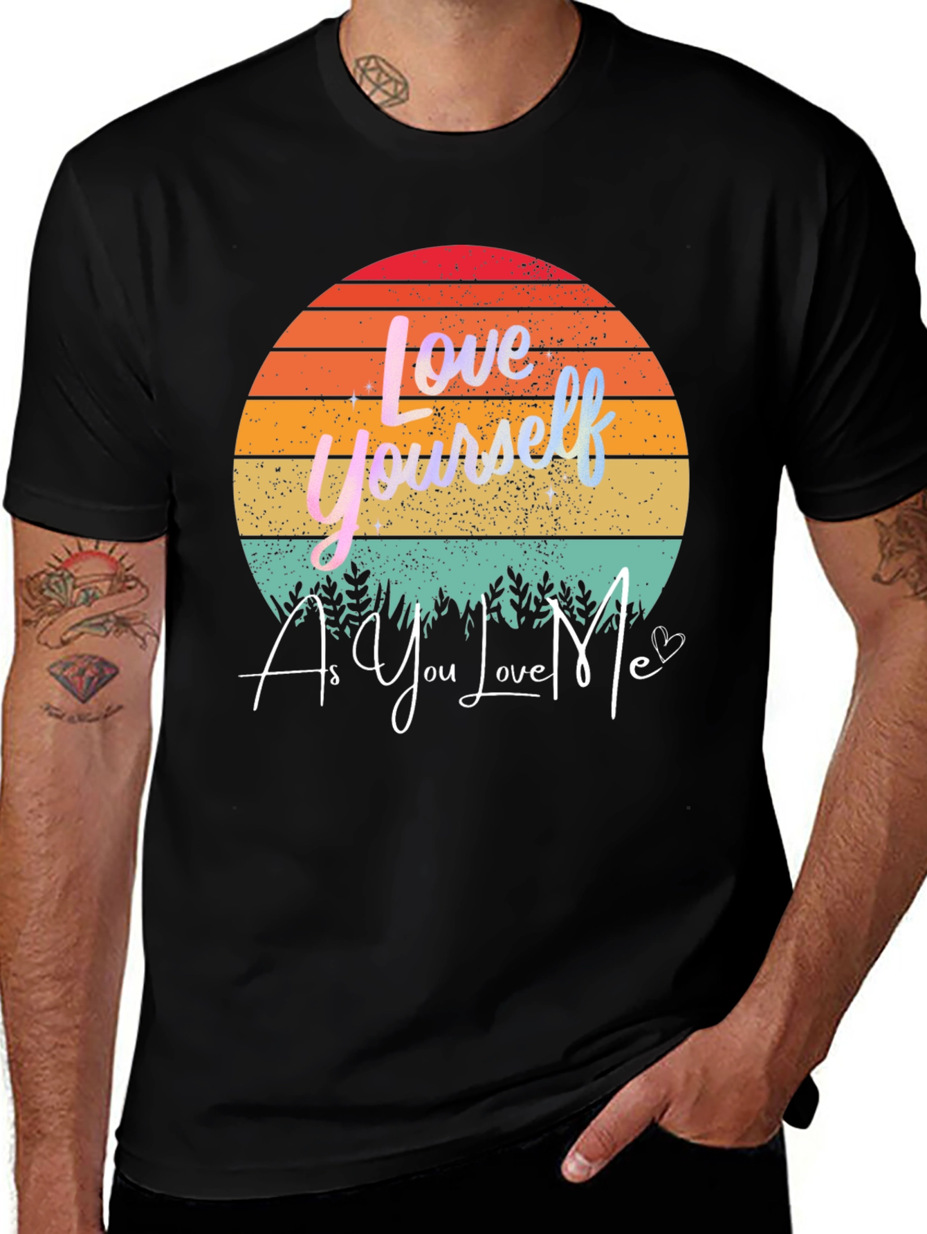 Variant 8 of Love Yourself Graphic Tee - Sunset Design
