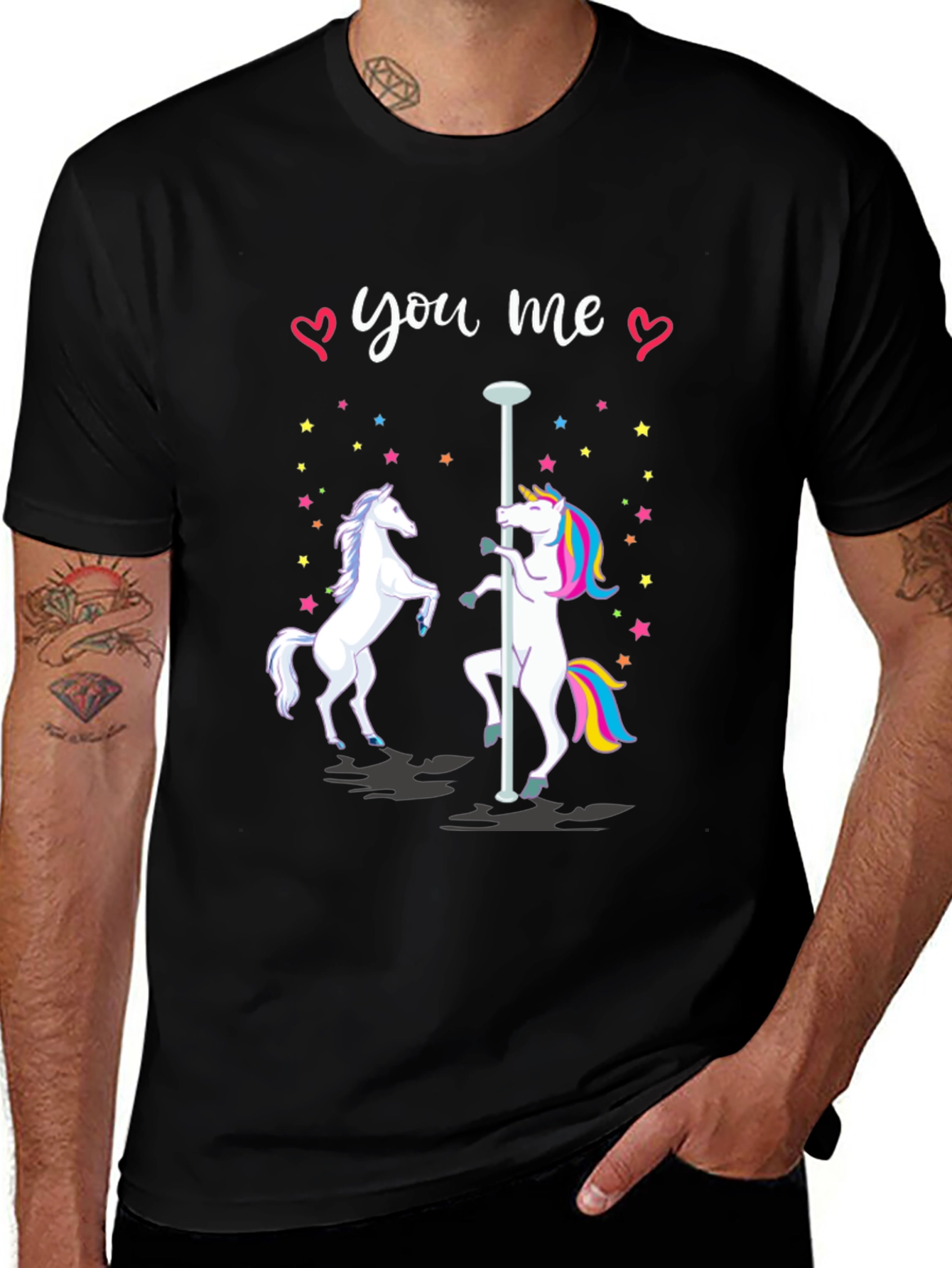Variant 22 of Unicorn Love Black Graphic Tee
