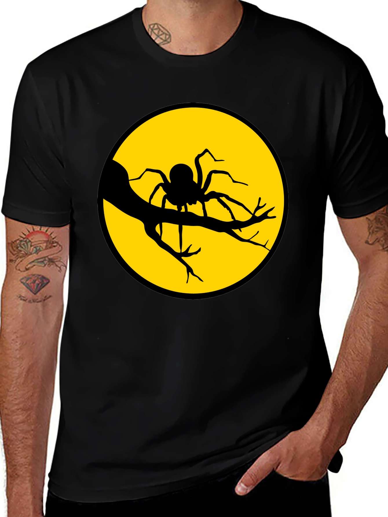 Spider Moon Graphic Tee - Halloween T-Shirt