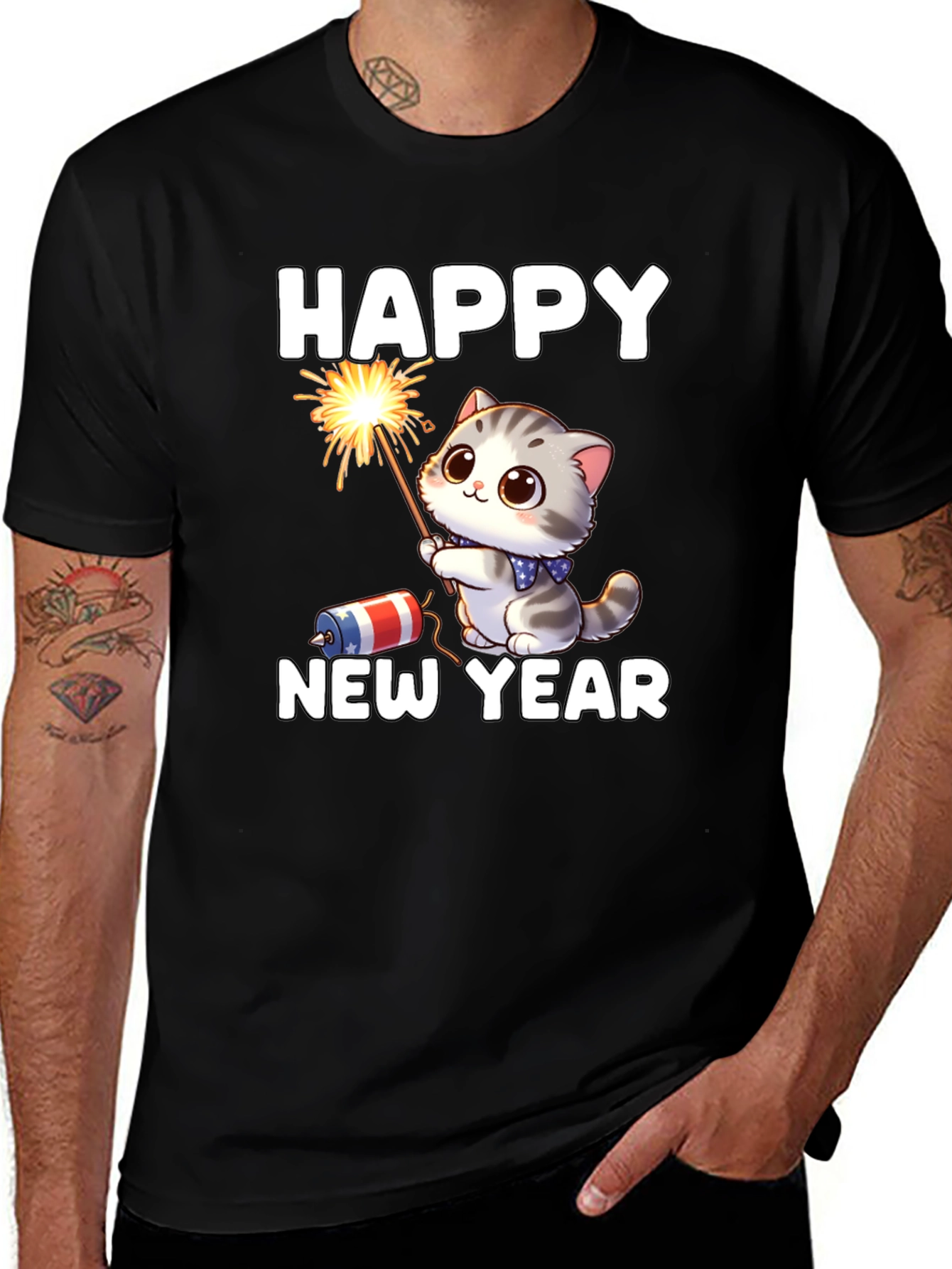 Variant 20 of Happy New Year Cat T-Shirt