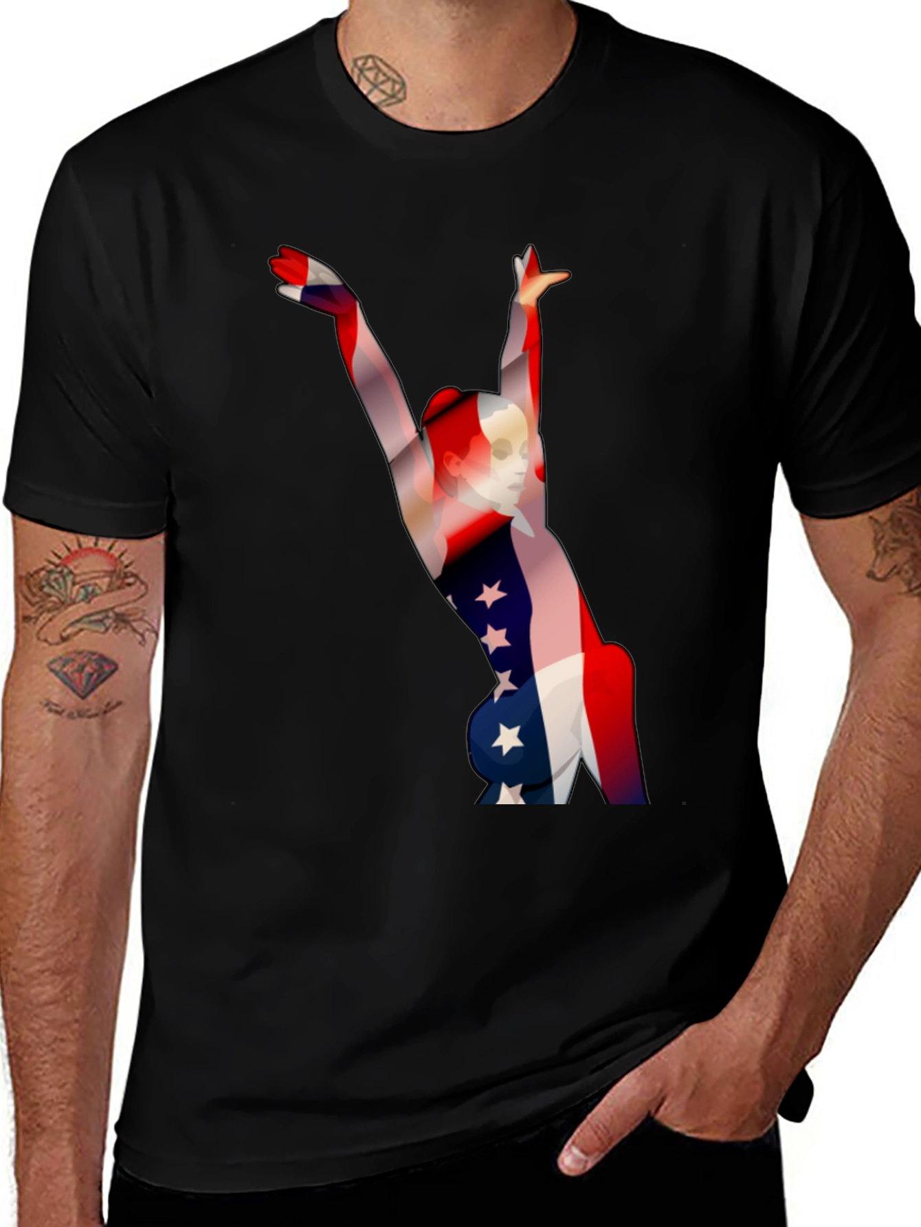 Variant 20 of American Flag Gymnast Graphic Tee