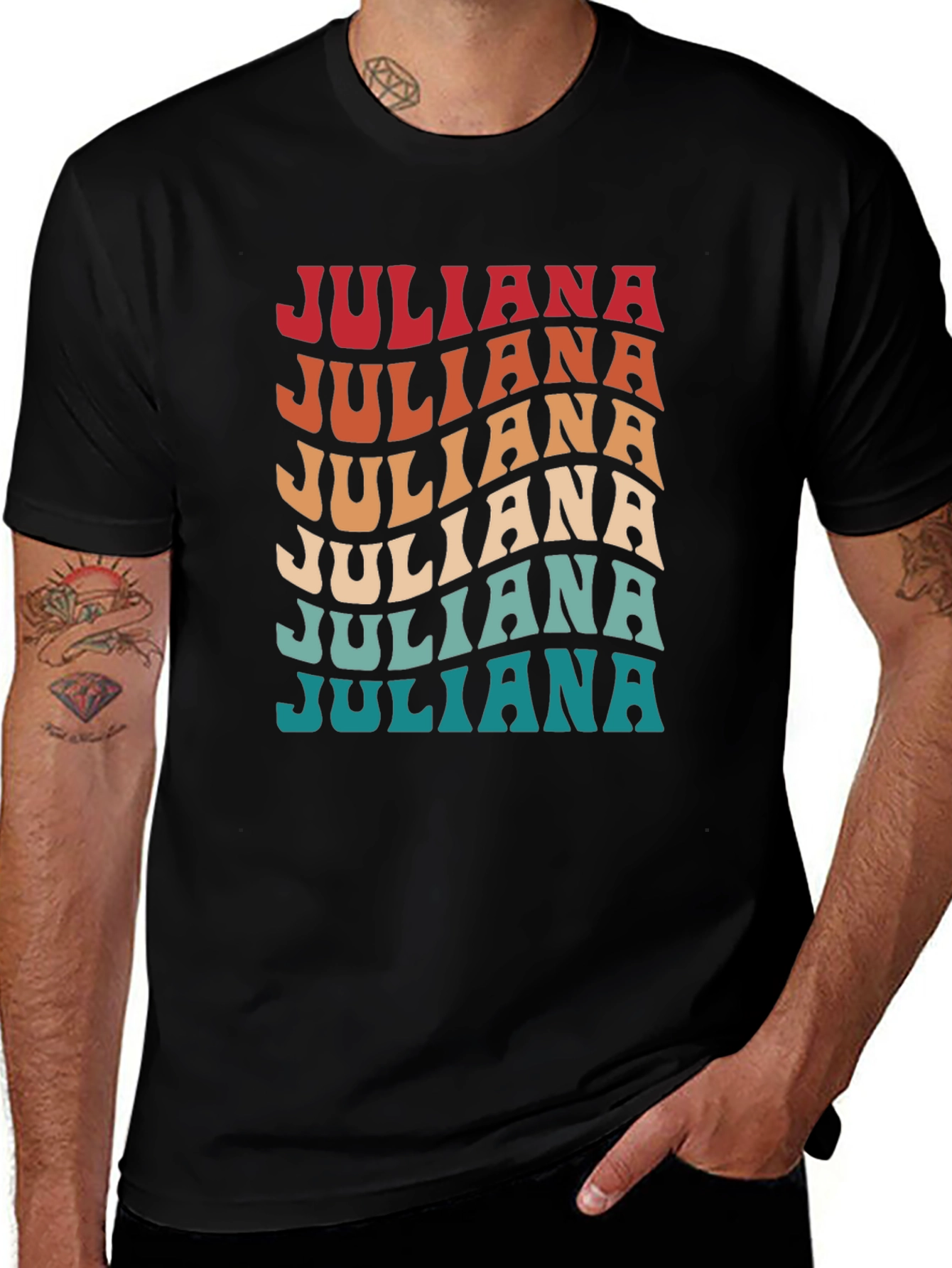 Juliana Retro Style Wavy Text T-Shirt