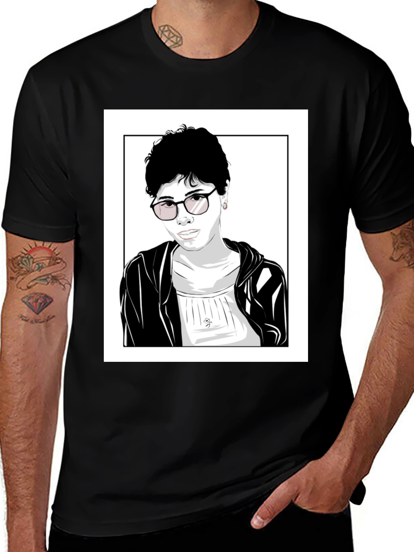 Variant 16 of Graphic Print T-Shirt - Stylish Portrait Design