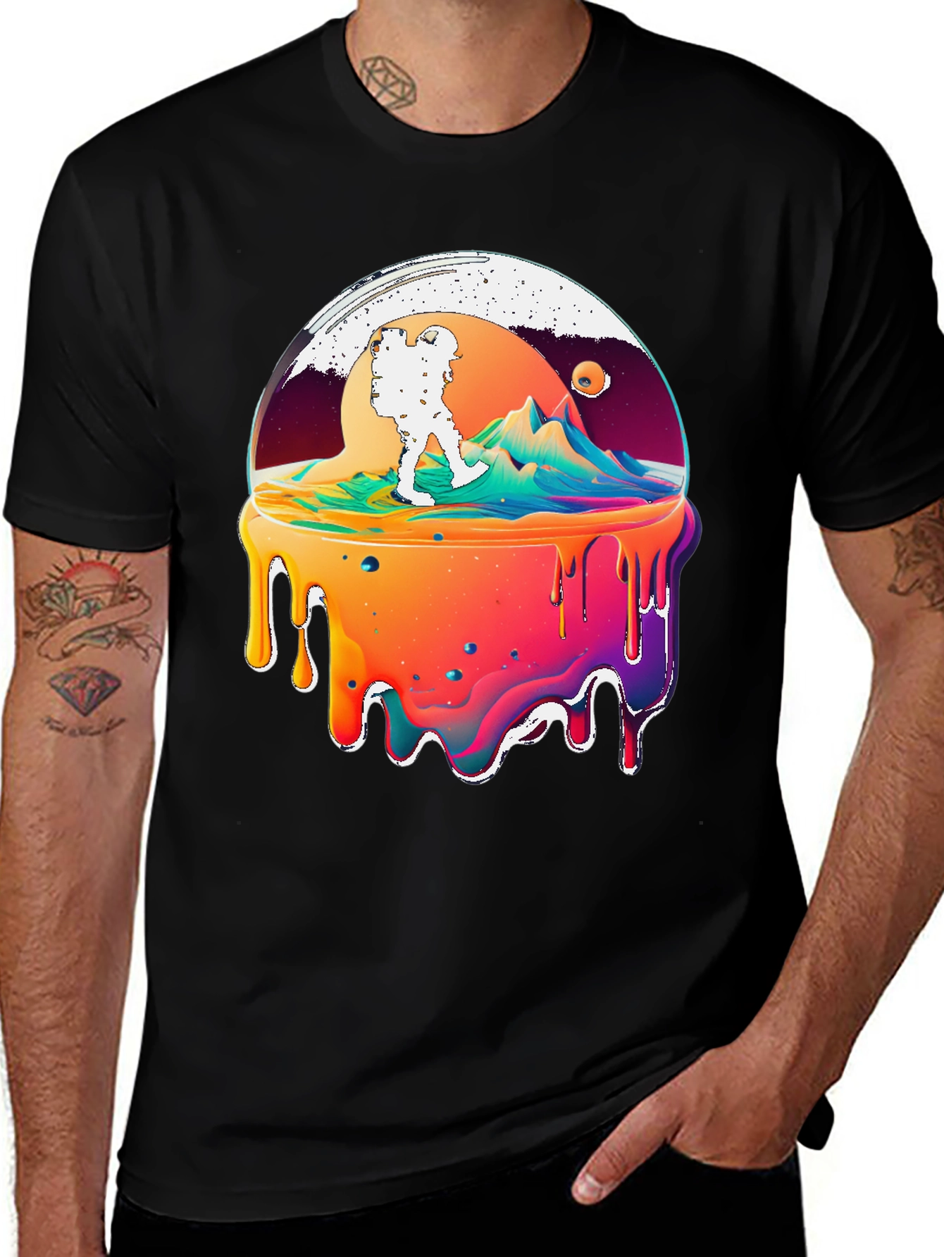 Variant 16 of Melting Globe Hiker Graphic Tee