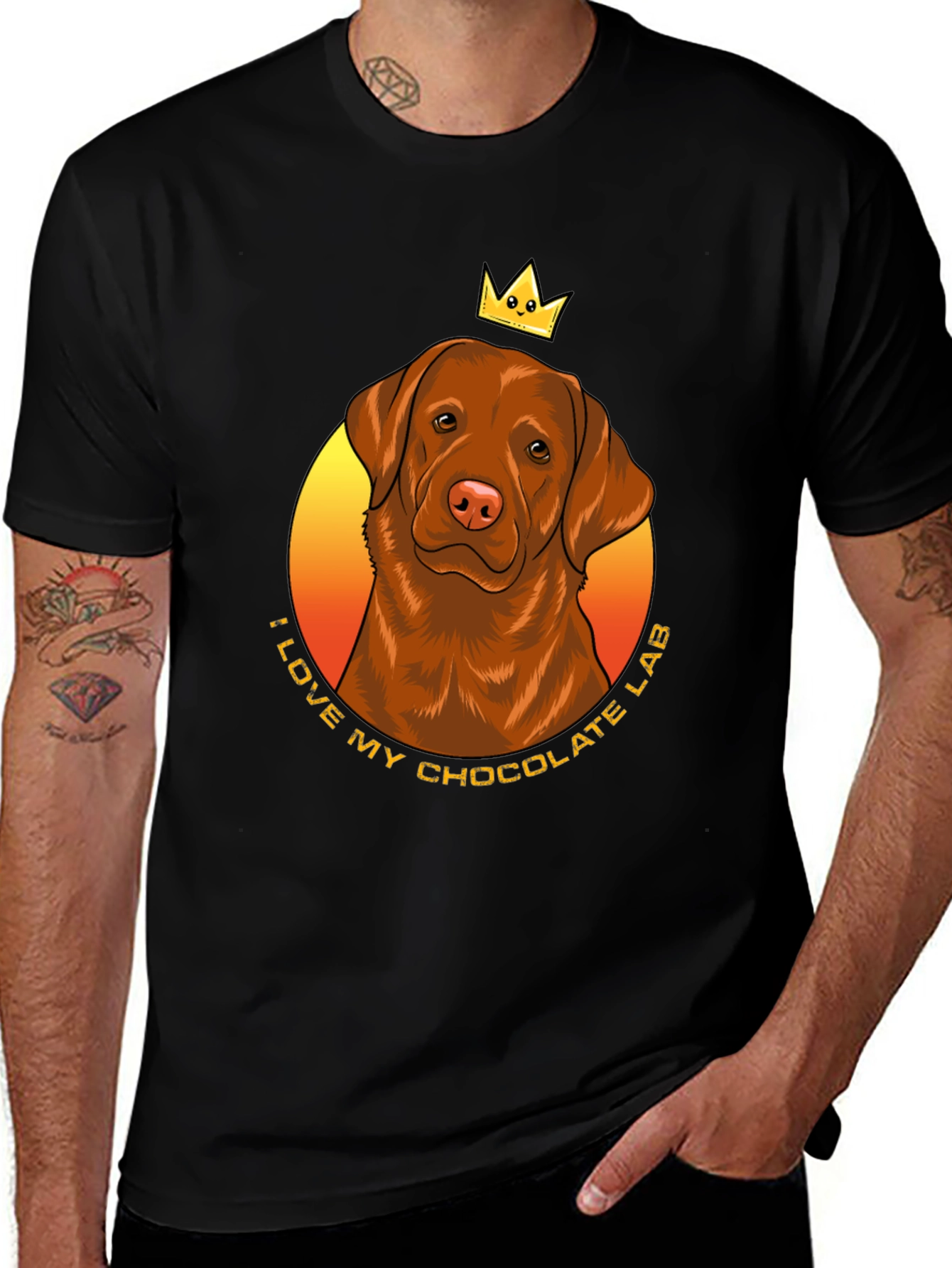 Chocolate Lab King T-Shirt: I Love My Dog Tee