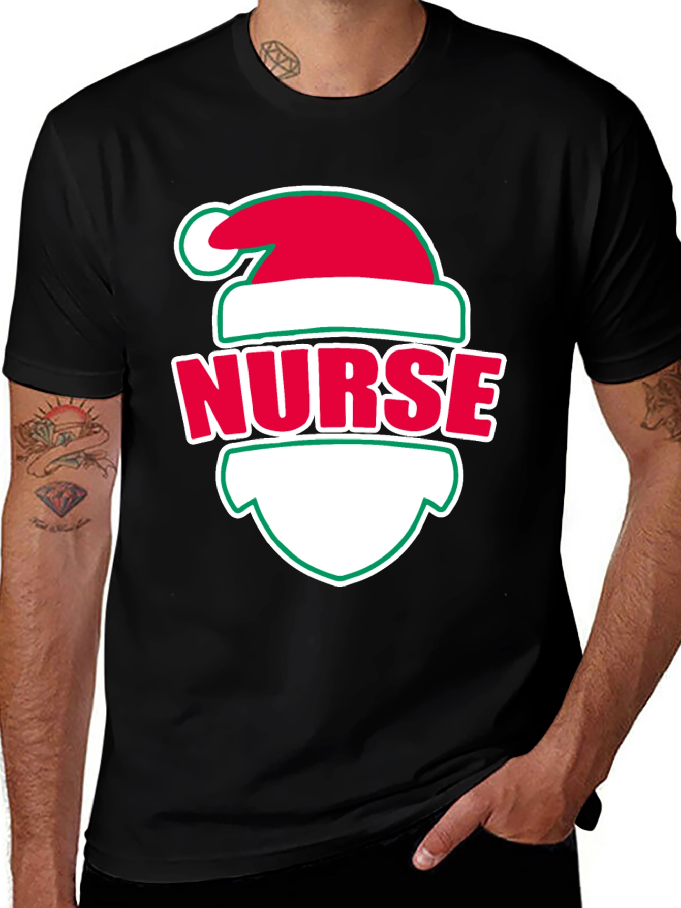 Nurse Christmas Santa Hat T-Shirt