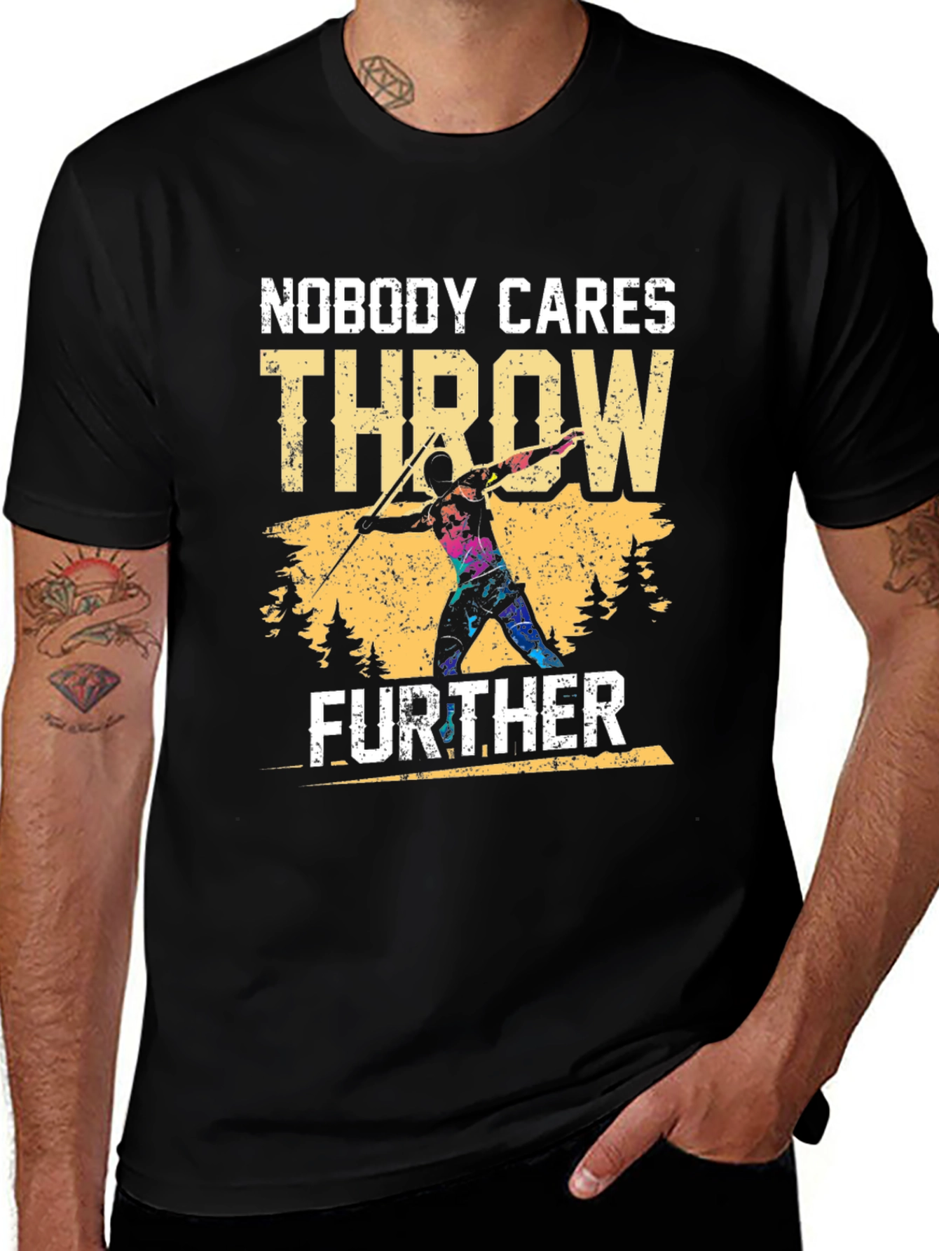 Variant 6 of Nobody Cares Throw Further T-Shirt