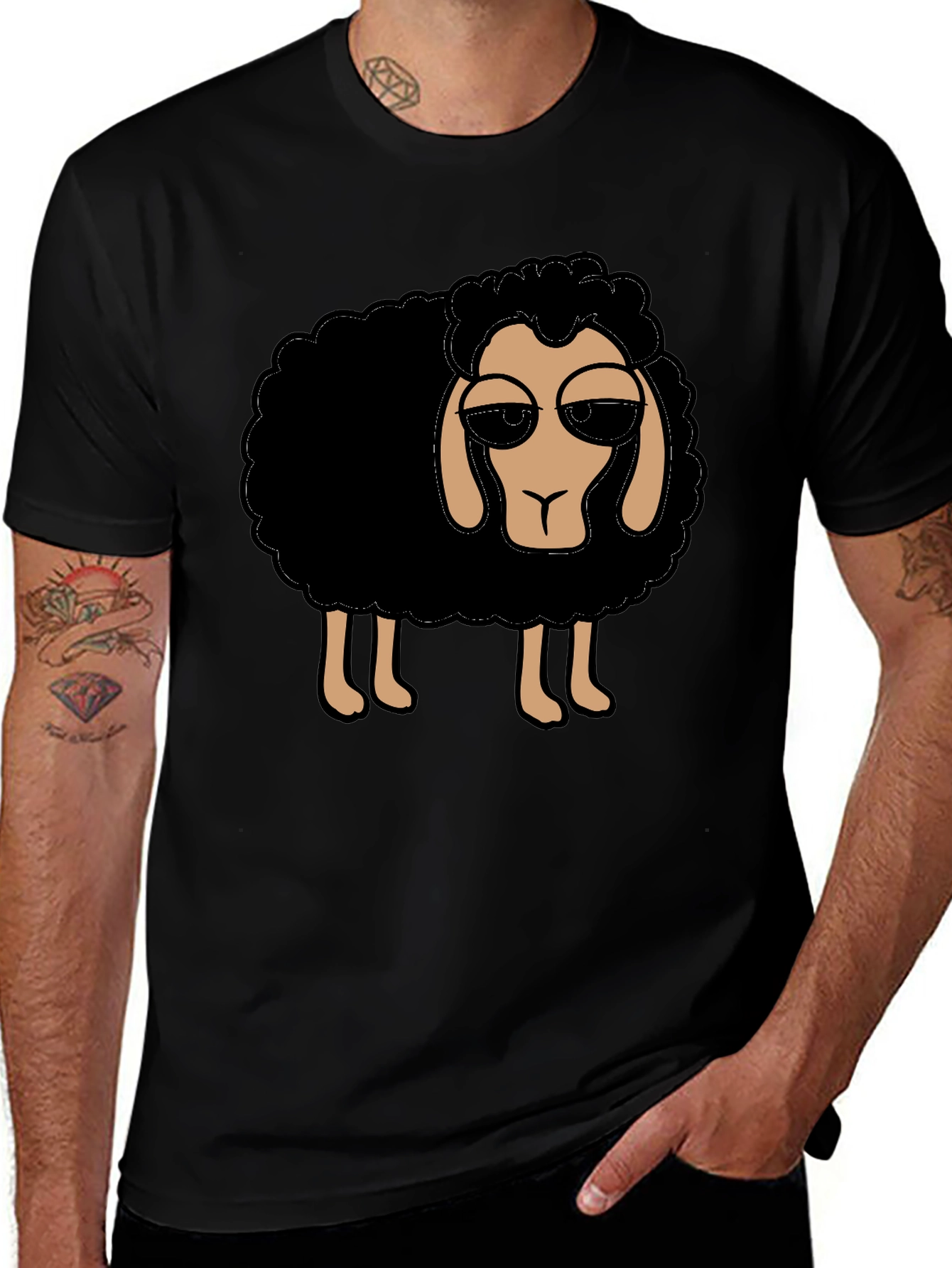 Variant 5 of Cool Sheep T-Shirt - Black