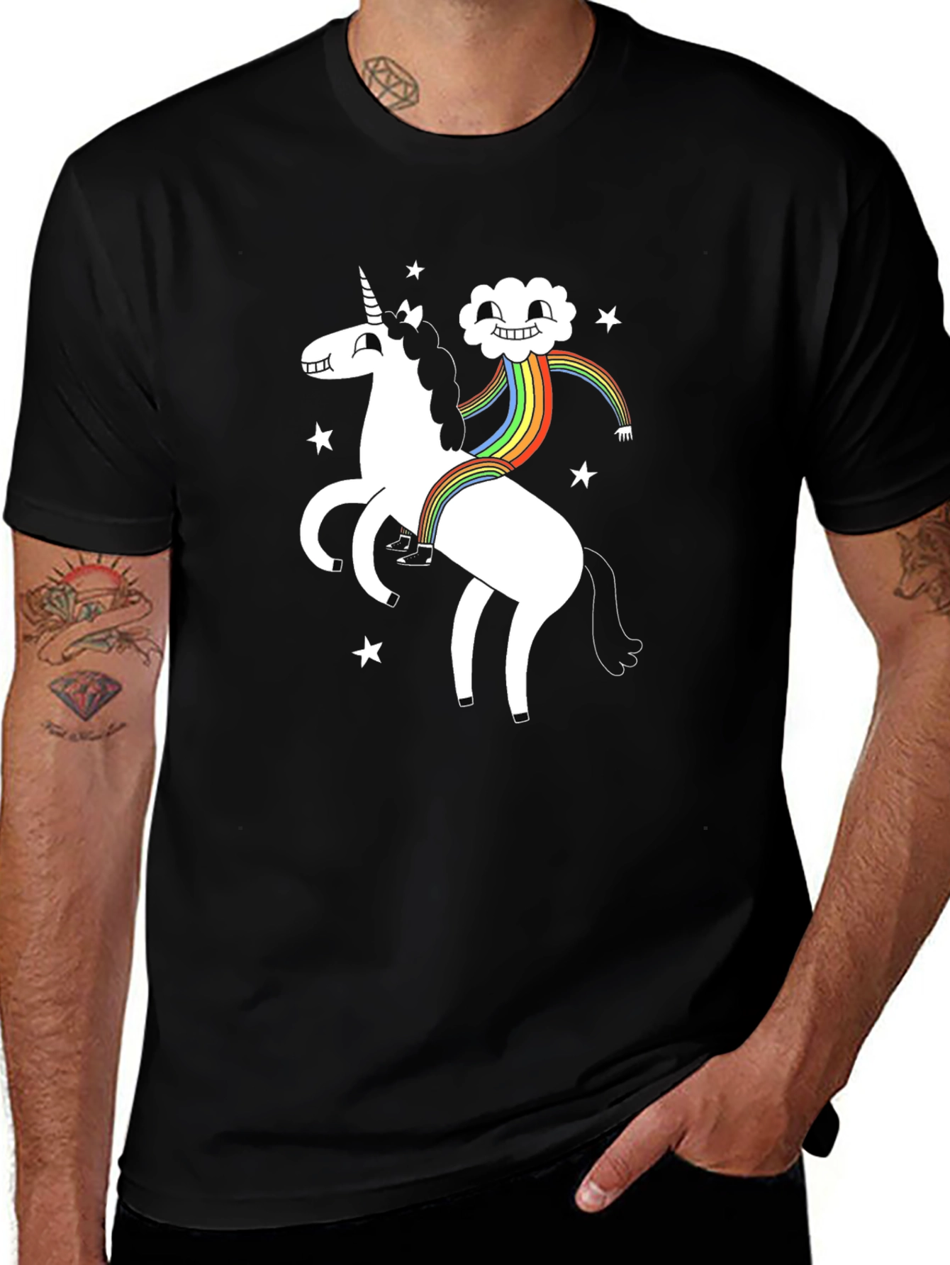Variant 4 of Unicorn and Rainbow Cloud Graphic Tee