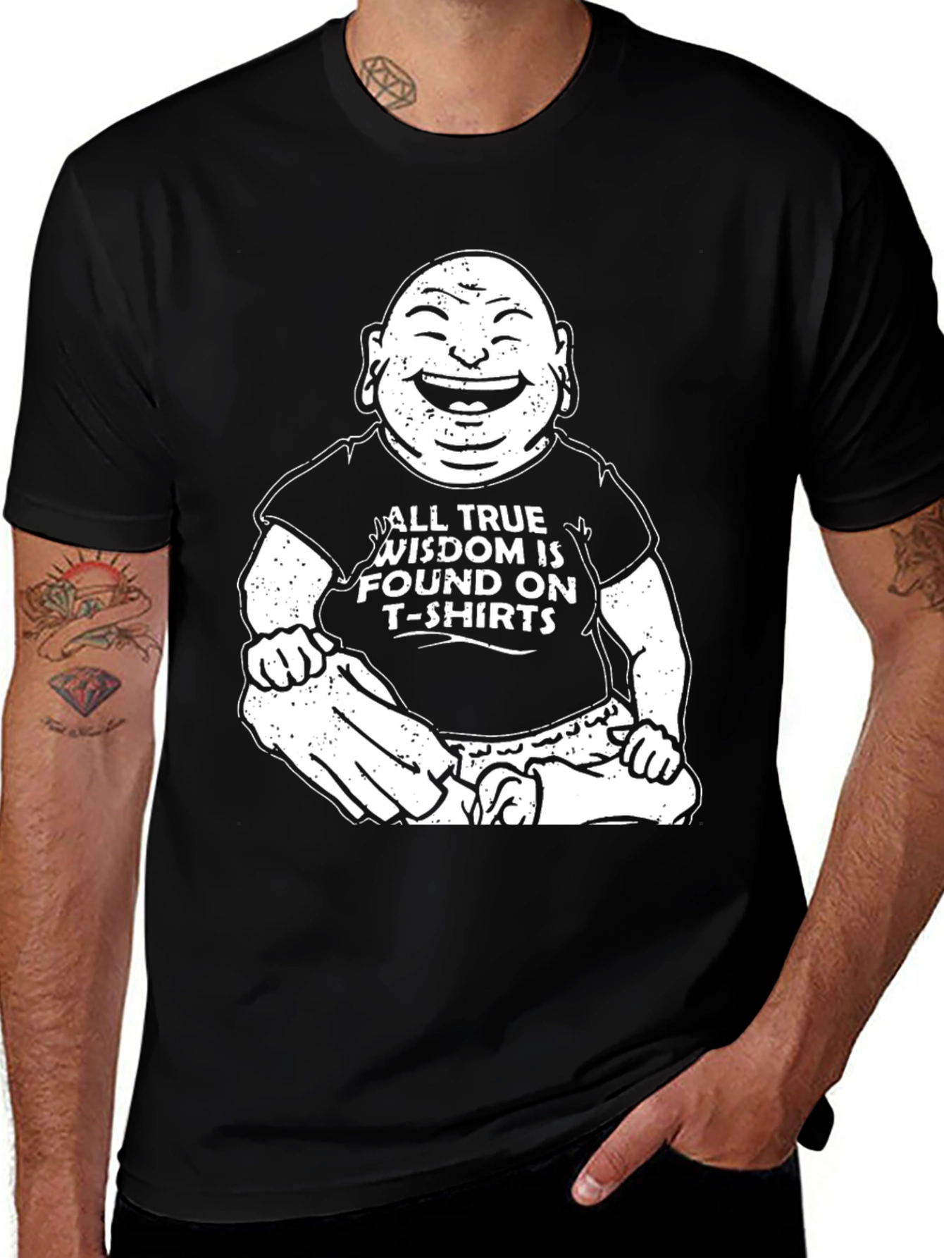 Variant 17 of Buddha Wisdom Graphic Tee - Black Cotton T-Shirt