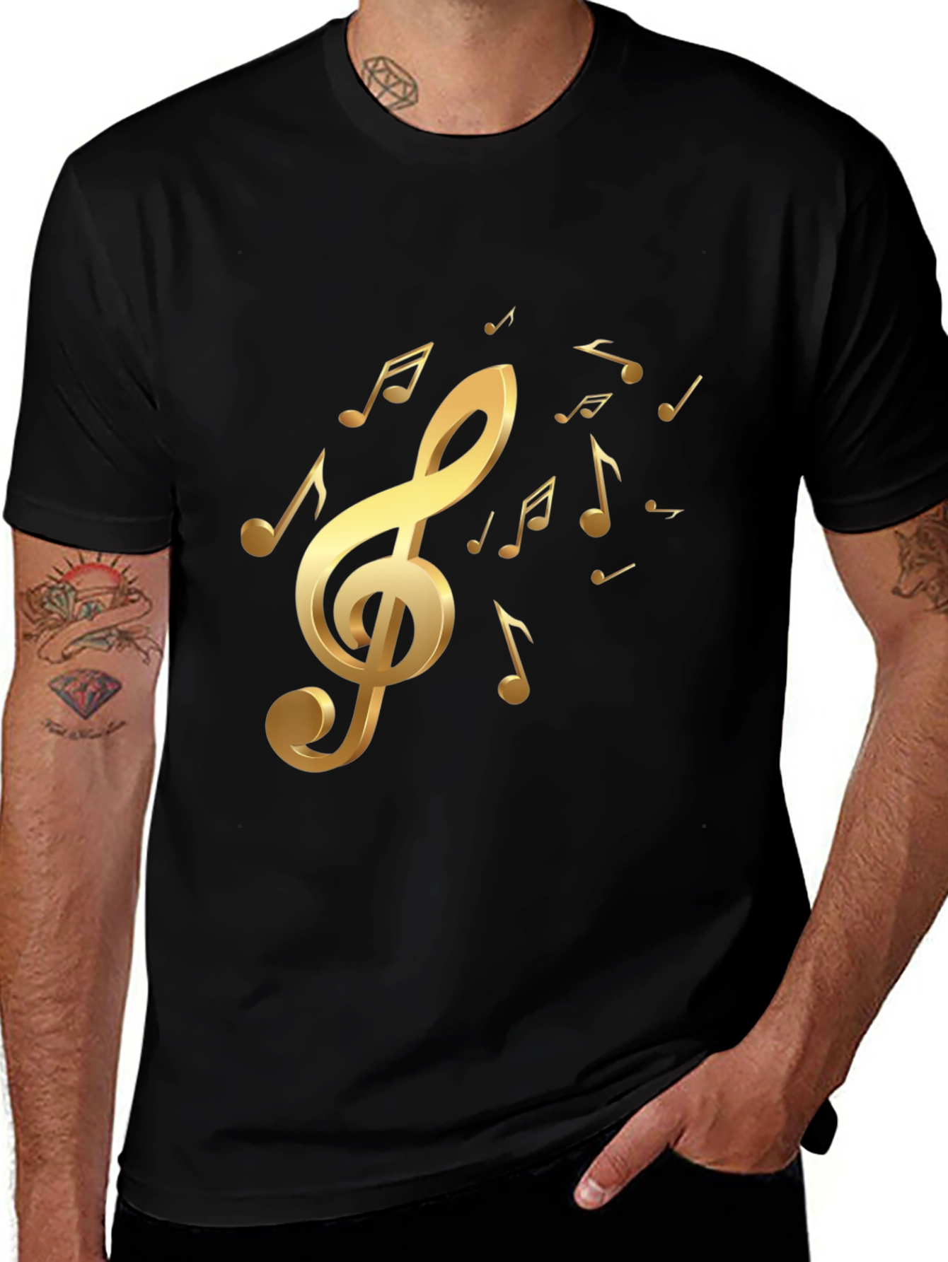 Golden Notes Black T-Shirt