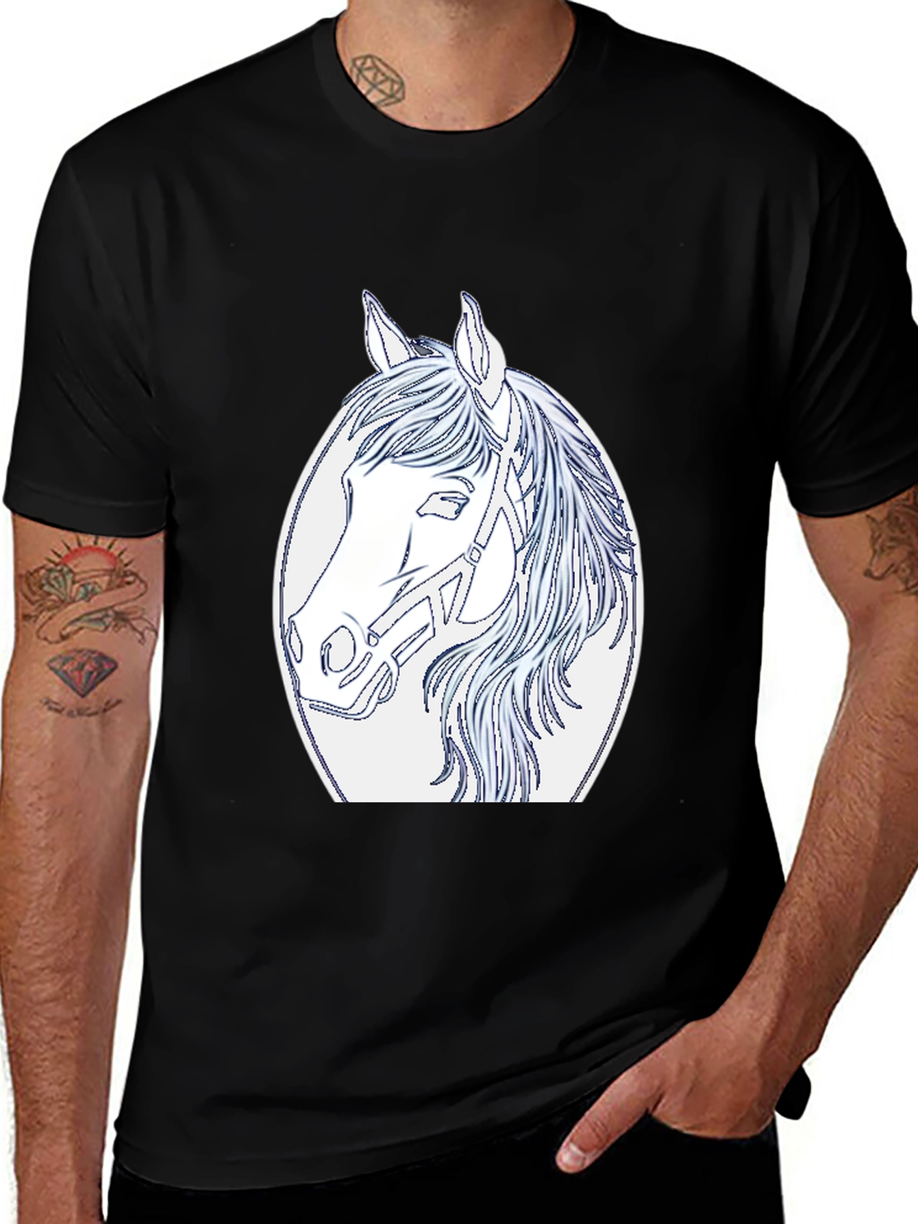 Variant 14 of Horse Graphic Tee - Black Unisex T-Shirt