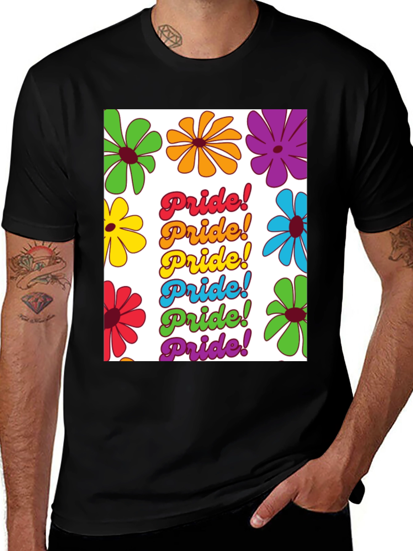 Variant 21 of Pride Floral Tee - LGBTQ+ Rainbow Flower T-Shirt