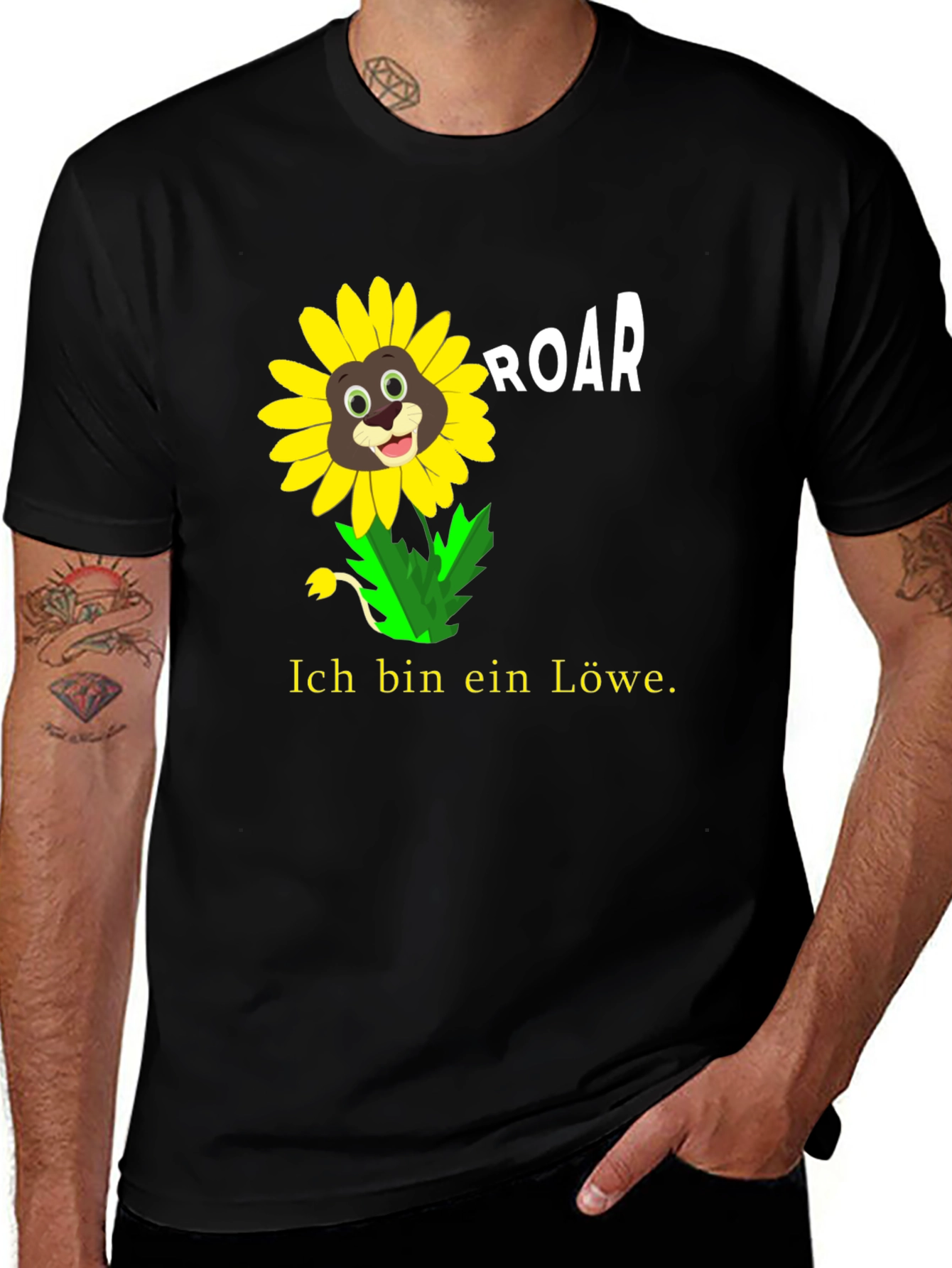 Variant 14 of Ich Bin Ein Lowe Sunflower Lion Graphic T-Shirt
