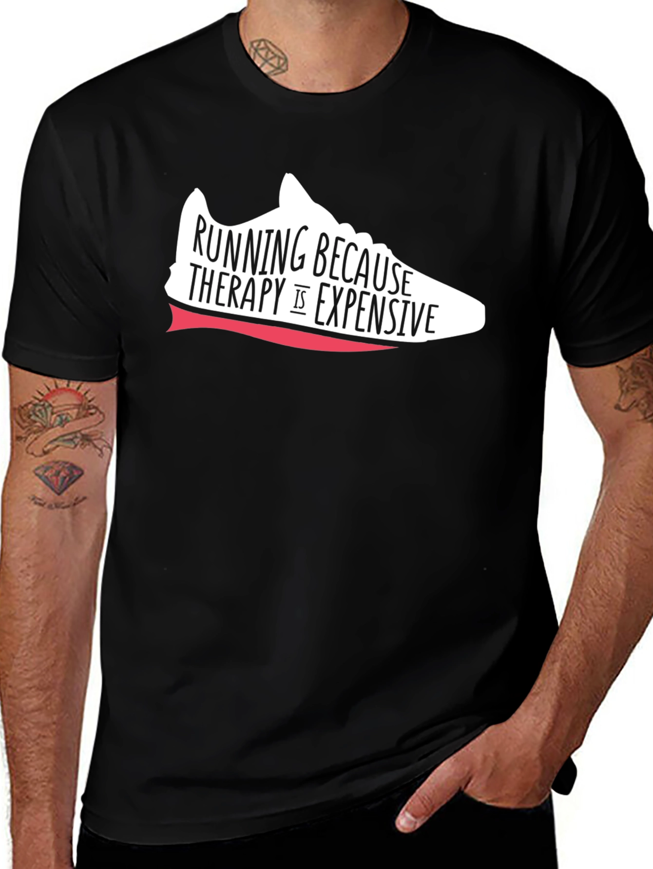 Variant 6 of Running Therapy T-Shirt - Black
