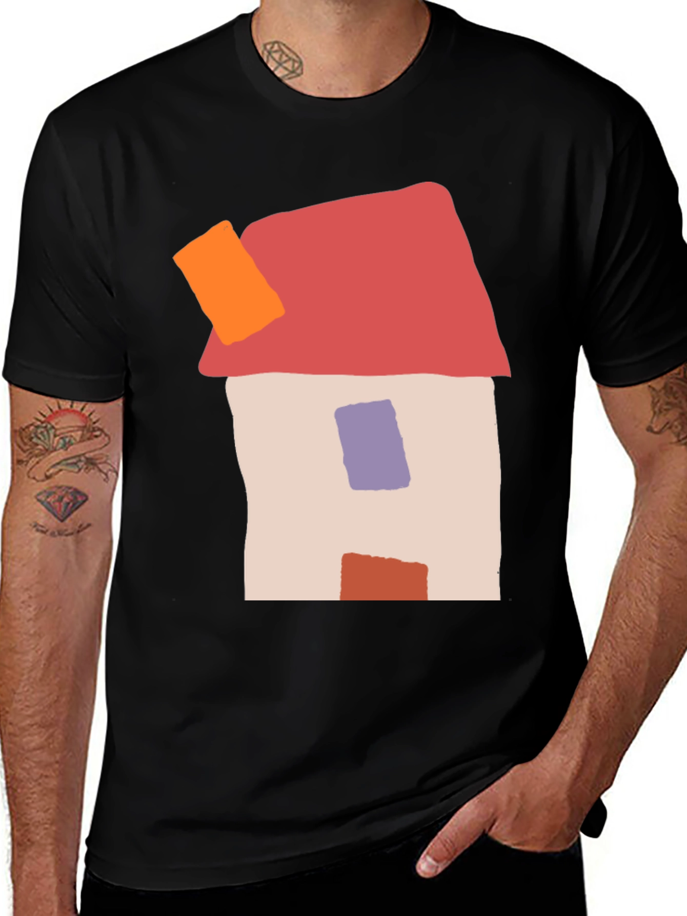 Variant 24 of Abstract House Graphic Tee - Unique Artistic Design