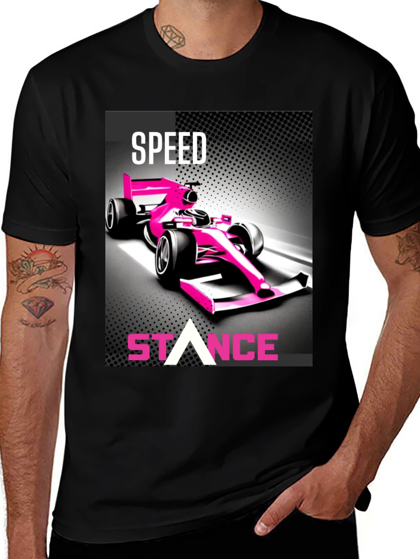 Variant 18 of Speed Stance Graphic Tee - Motorsport Inspired Design