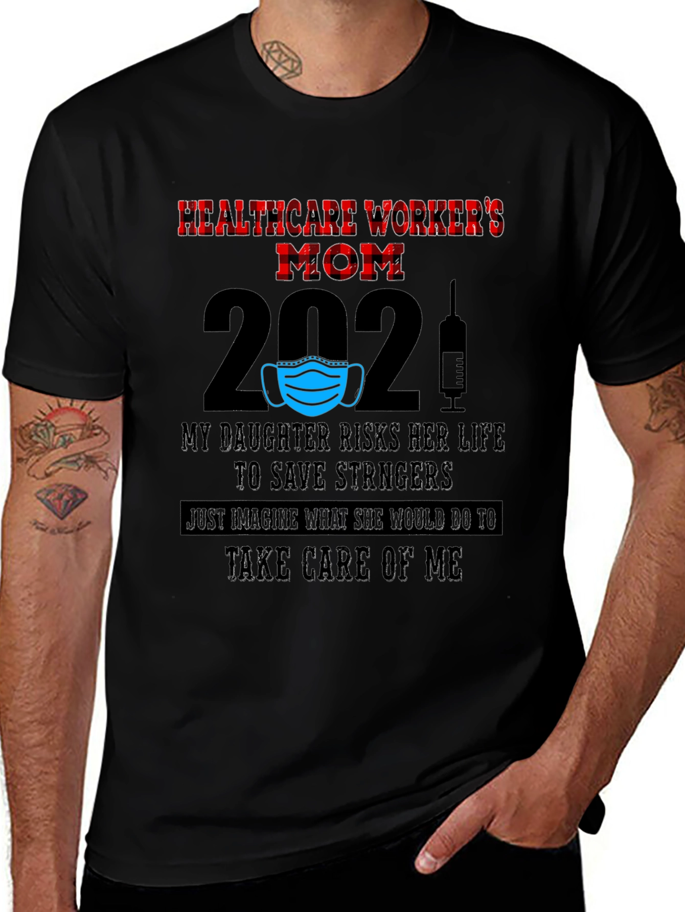 Black Healthcare Worker's Mom 2021 T-Shirt main image