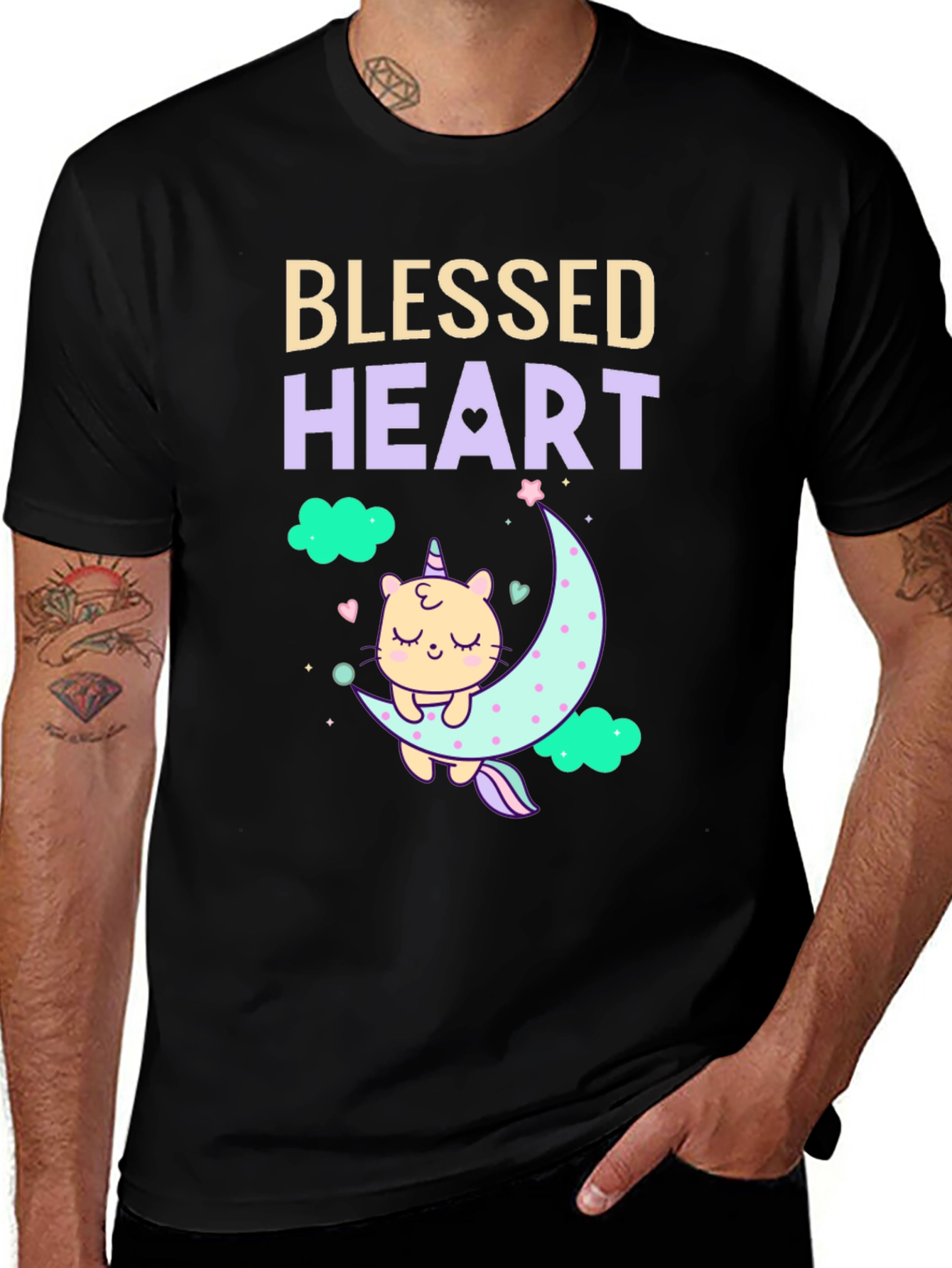 Variant 4 of Blessed Heart Unicorn Cat Moon T-Shirt