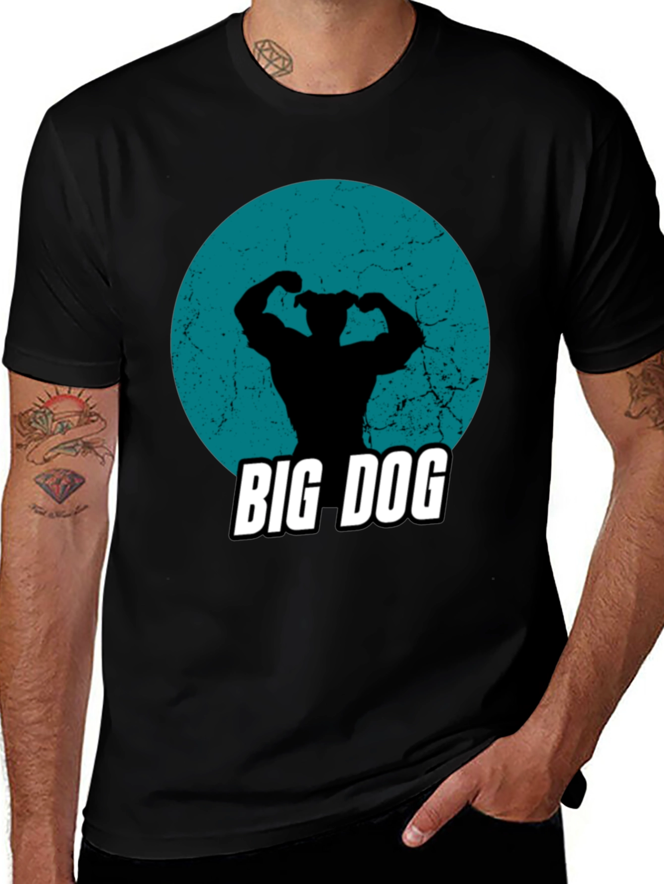 Variant 11 of Big Dog Graphic Tee - Black Crew Neck