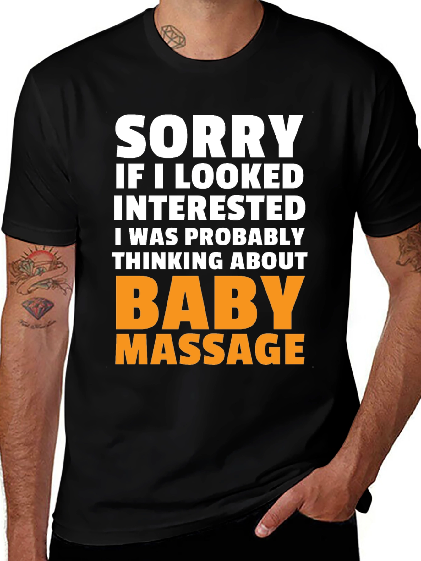 Black Funny Baby Massage T-Shirt - Novelty Gift main image