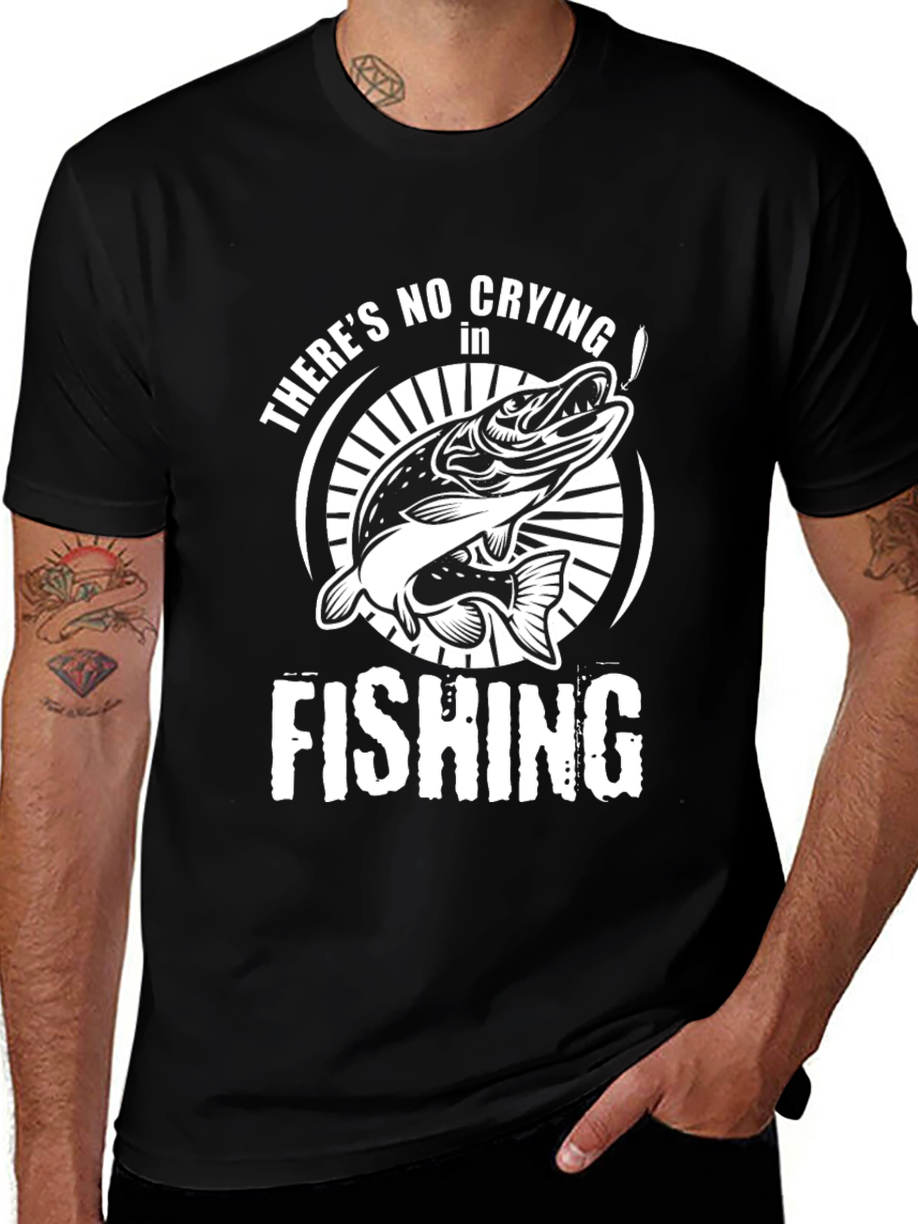 Variant 27 of Fishing T-Shirt - There's No Crying in Fishing