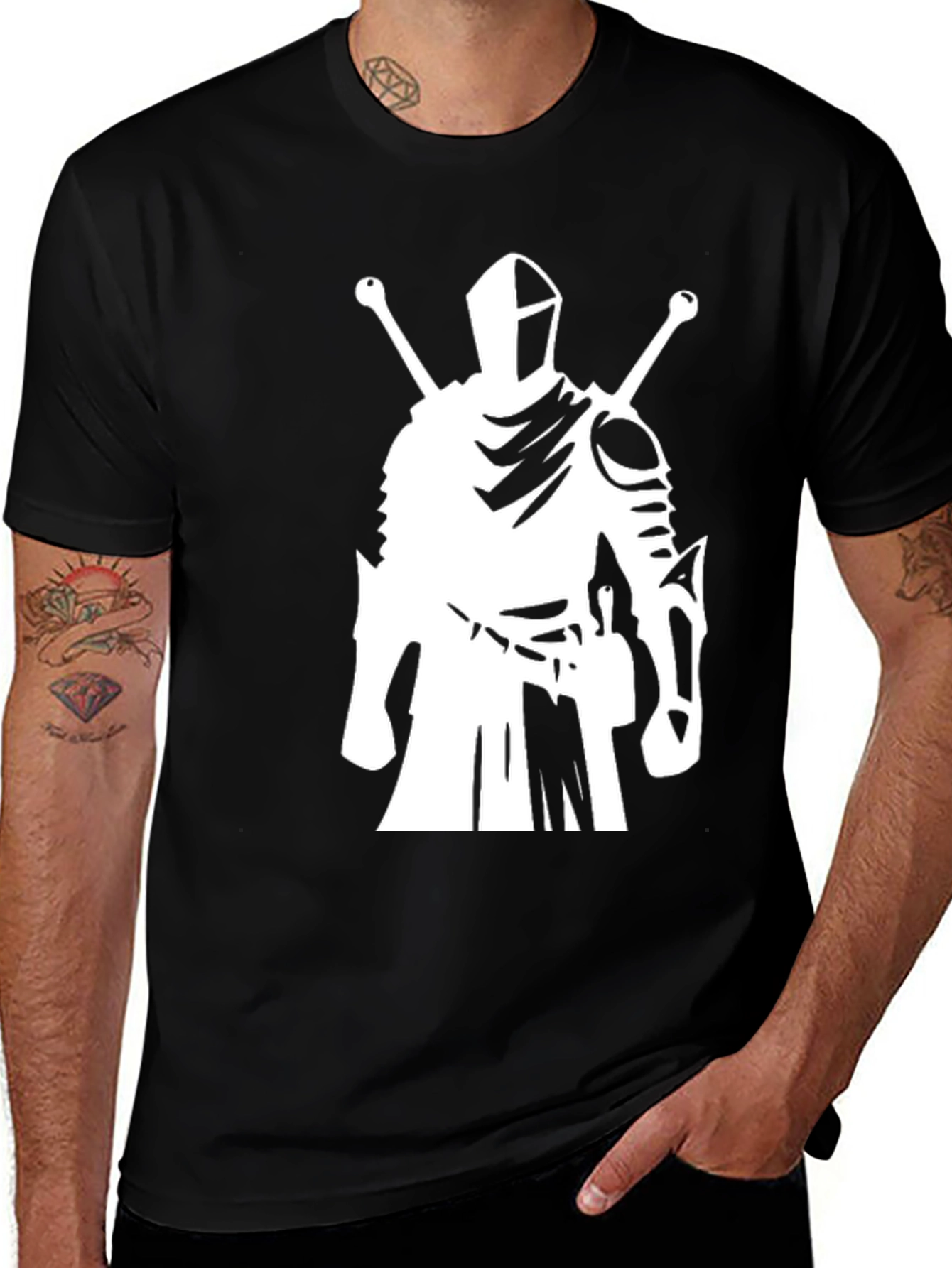 Variant 22 of Knight Graphic Tee - Black Cotton Casual T-Shirt