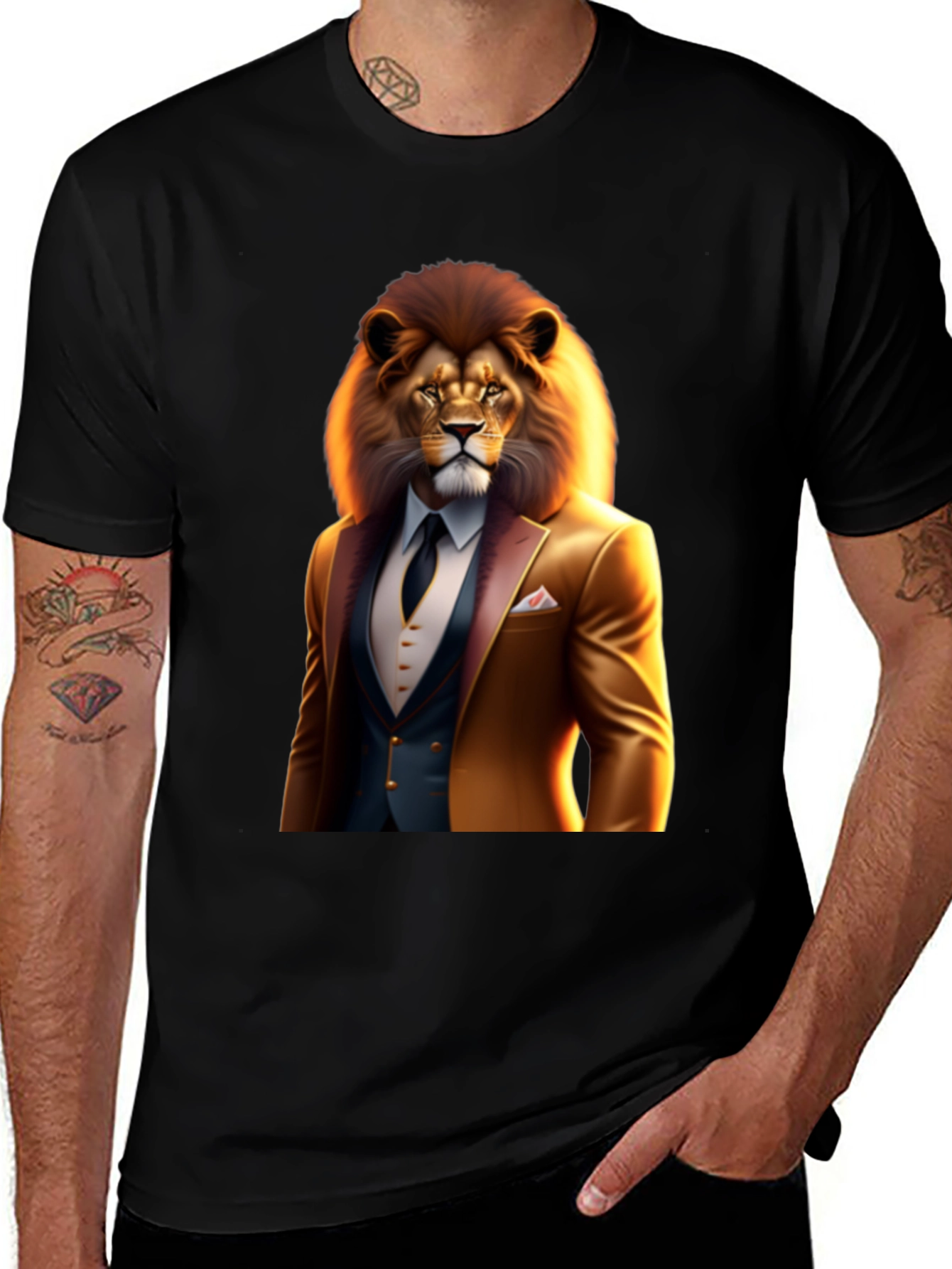 Variant 3 of Lion Suit Graphic Tee - Bold Style