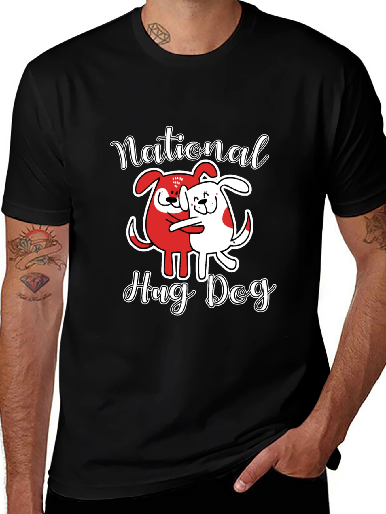 Variant 28 of National Hug Dog T-Shirt - Cute Graphic Tee