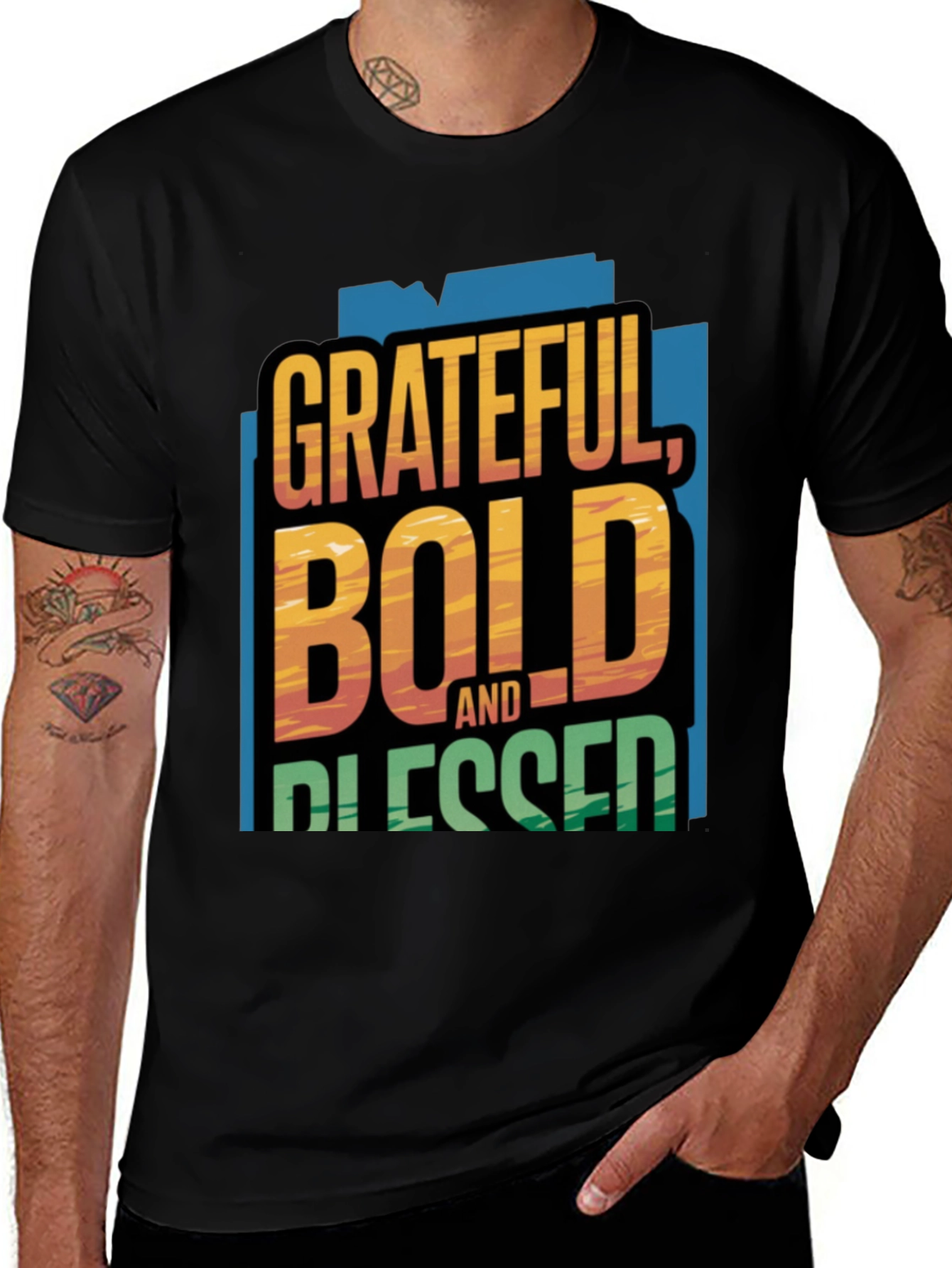 Variant 17 of Grateful Bold Blessed Graphic Tee Shirt