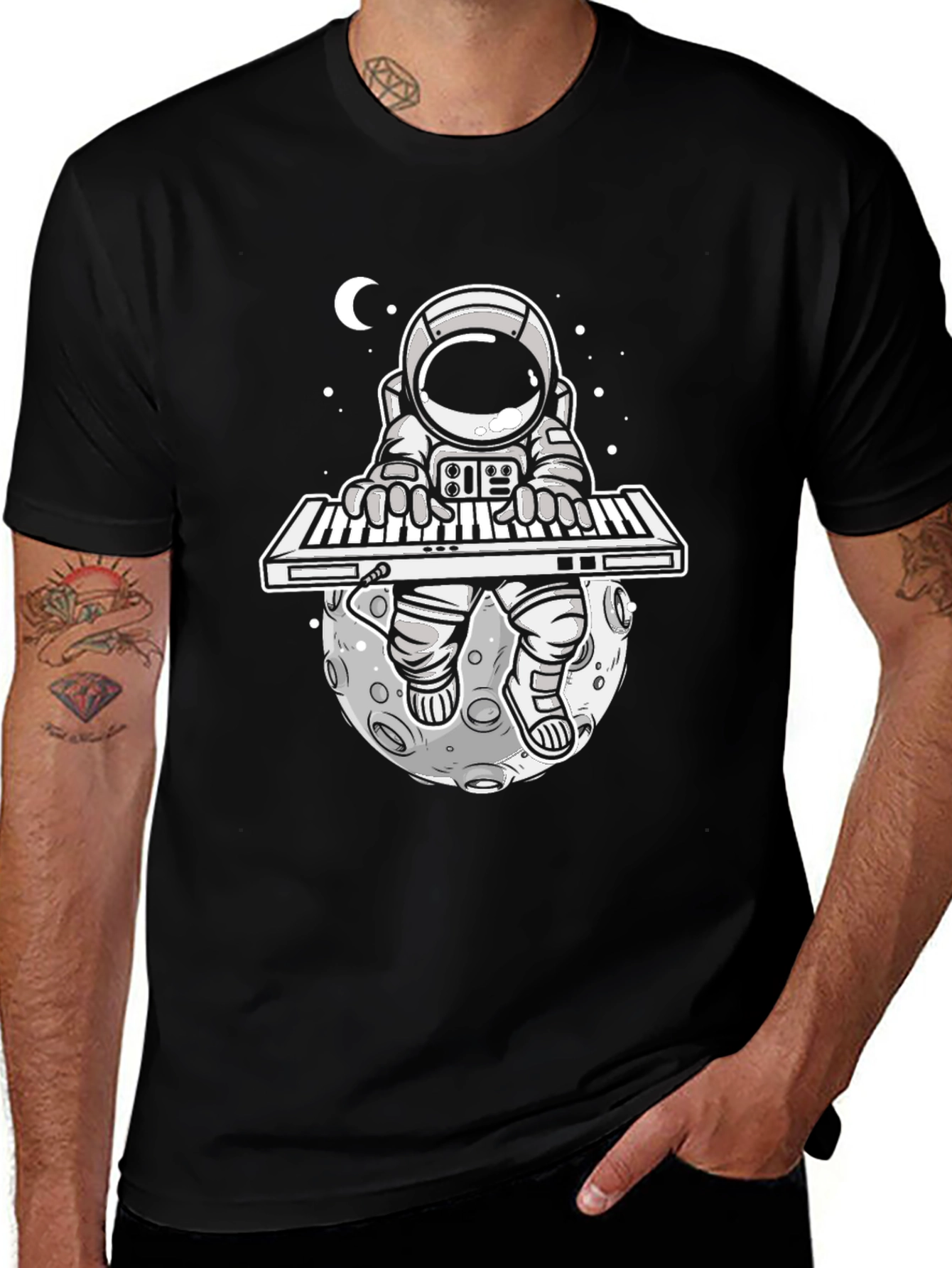 Variant 29 of Astronaut Musician Black T-Shirt