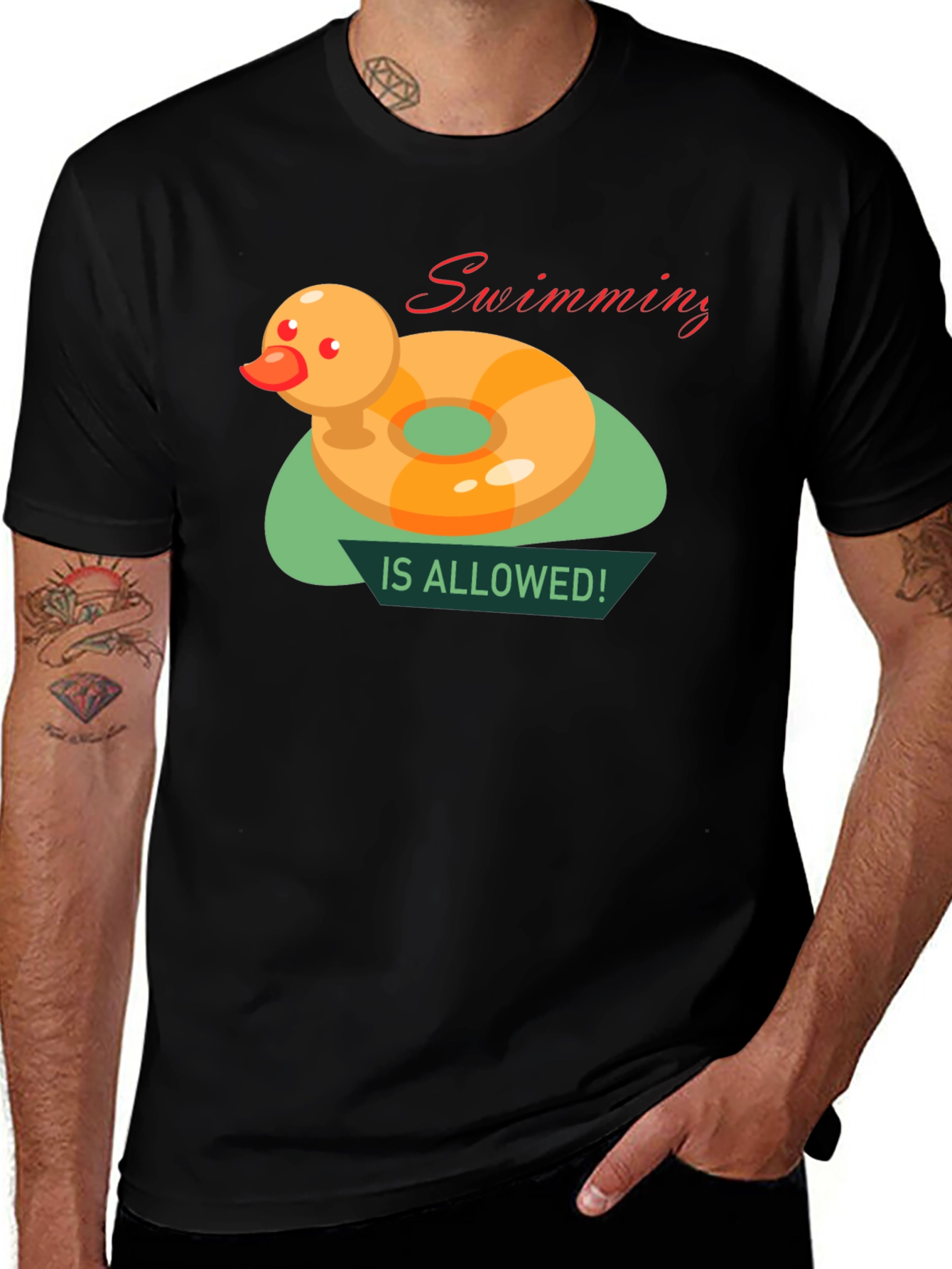 Variant 15 of Funny Duck Swimming T-Shirt