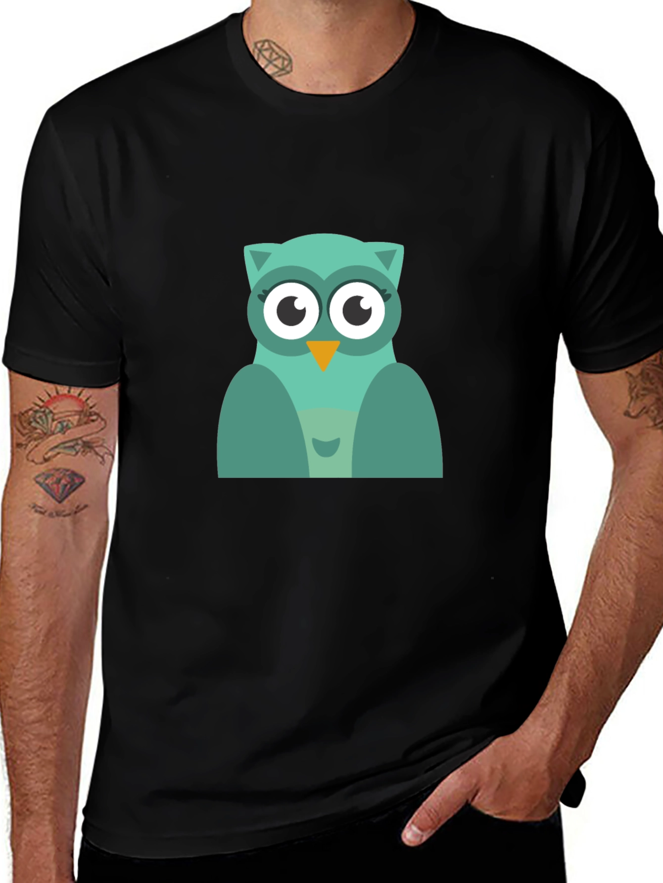 Variant 9 of Cute Owl Graphic Tee - Black Unisex T-Shirt