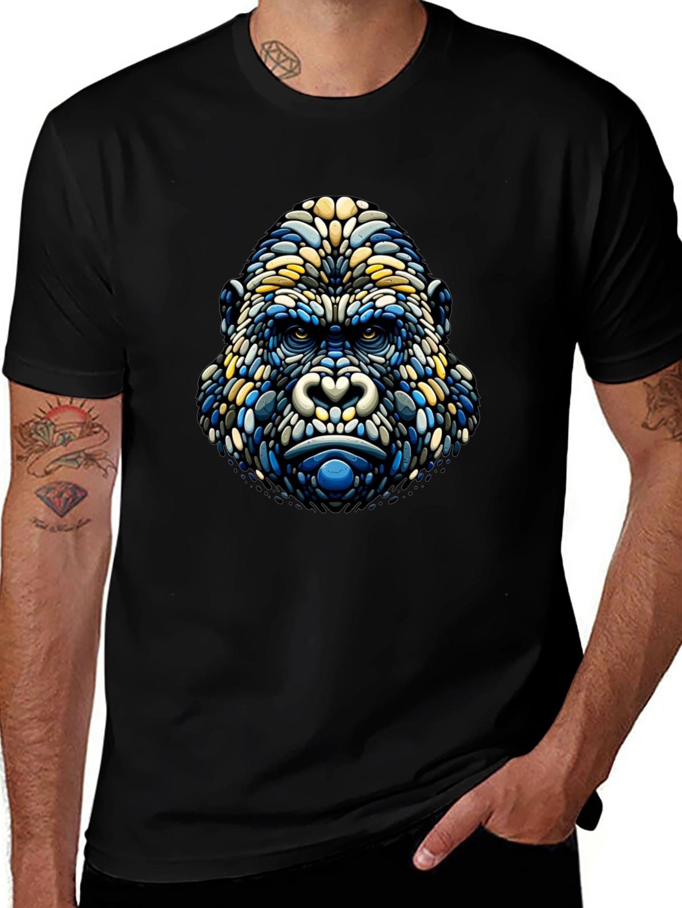 Variant 18 of Abstract Gorilla Head Graphic Tee - Modern Style