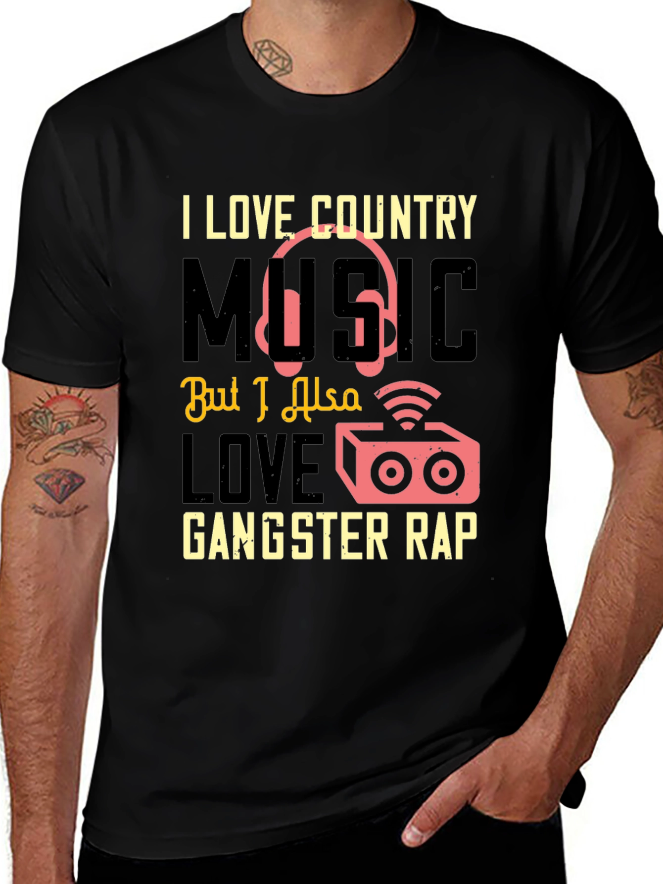 Variant 4 of Country Music & Gangster Rap Graphic T-Shirt