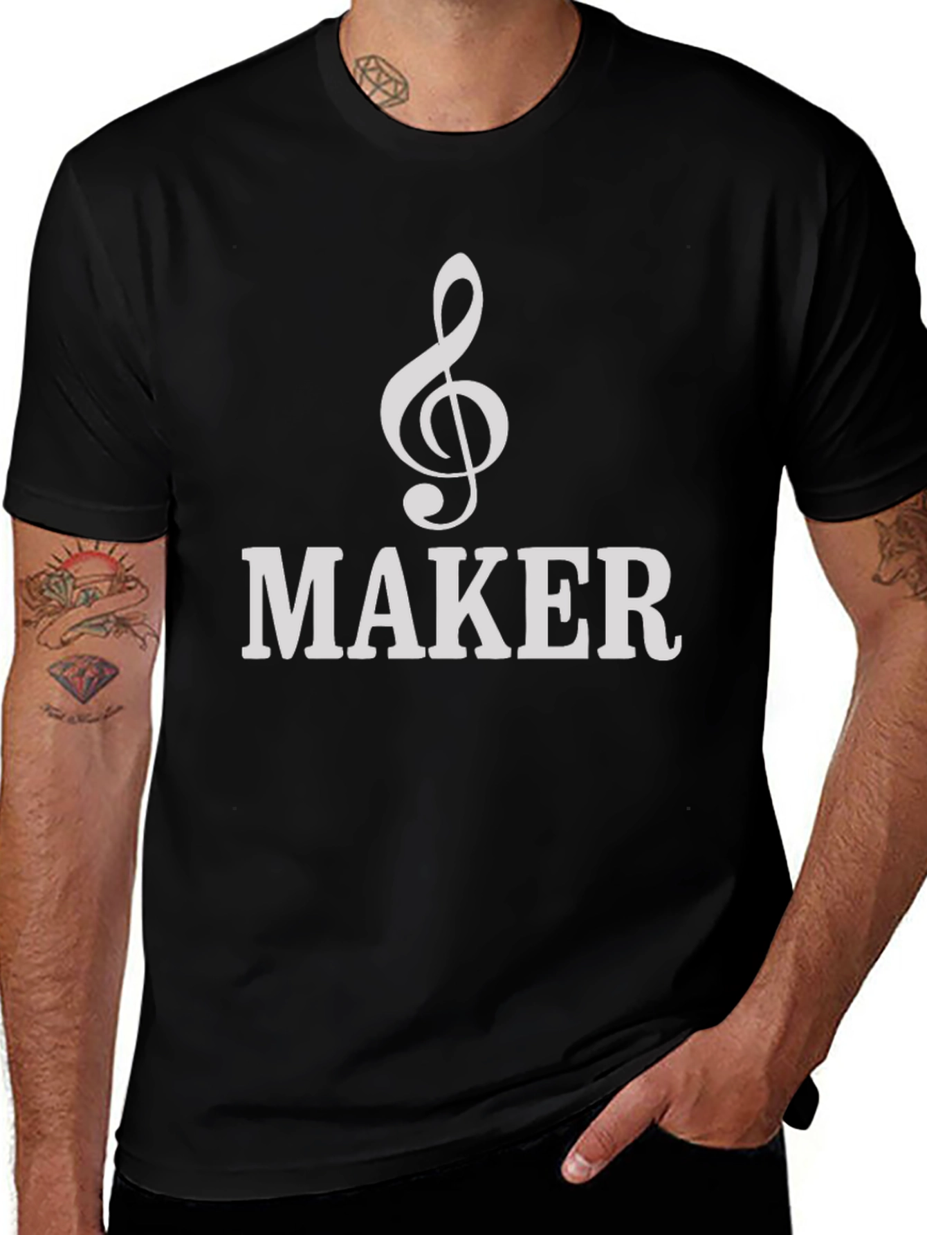 Variant 27 of Music Maker Black T-Shirt - Treble Clef Graphic Tee