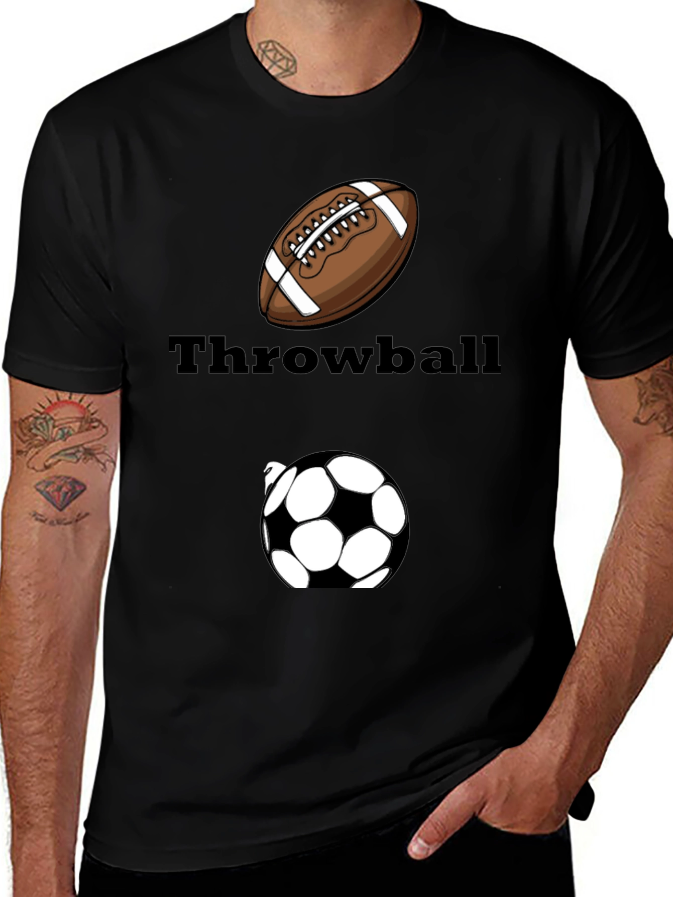 Throwball T-Shirt: Football and Soccer Fusion Tee
