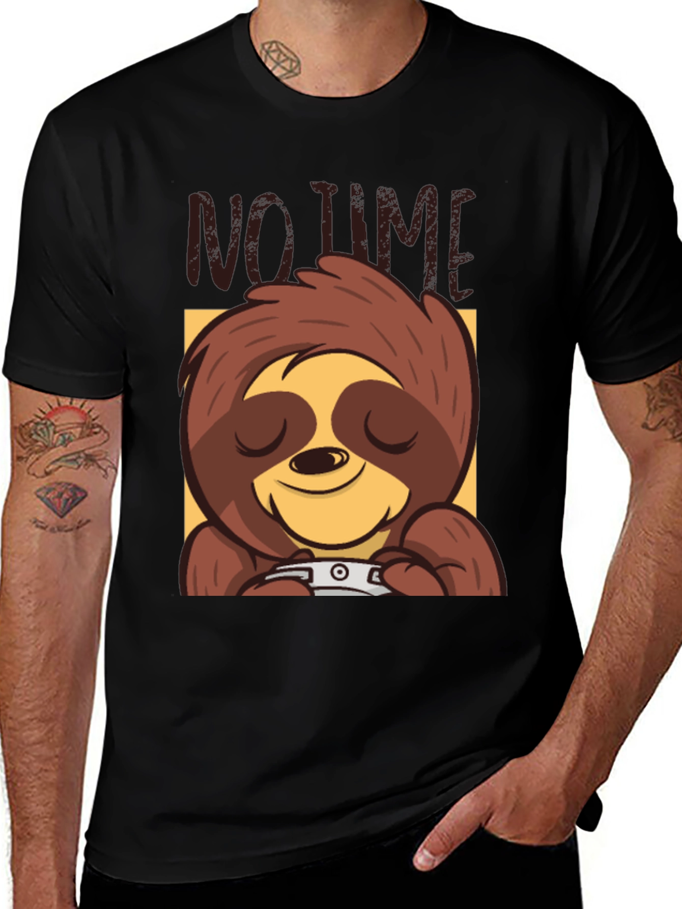 Variant 12 of Gamer Sloth Graphic T-Shirt - "No Time"