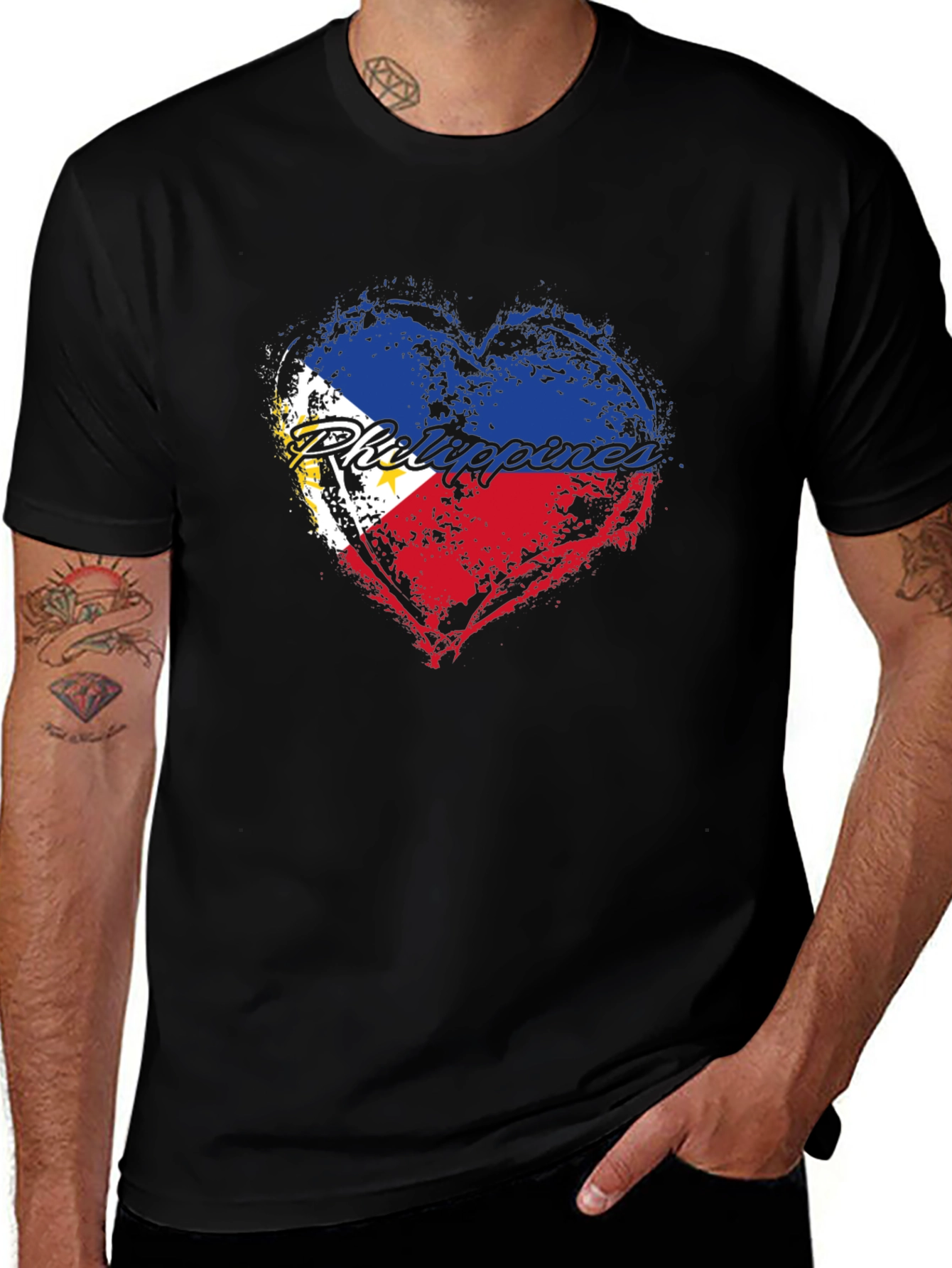 Philippines Heart Flag T-Shirt - Patriotic Filipino Pride