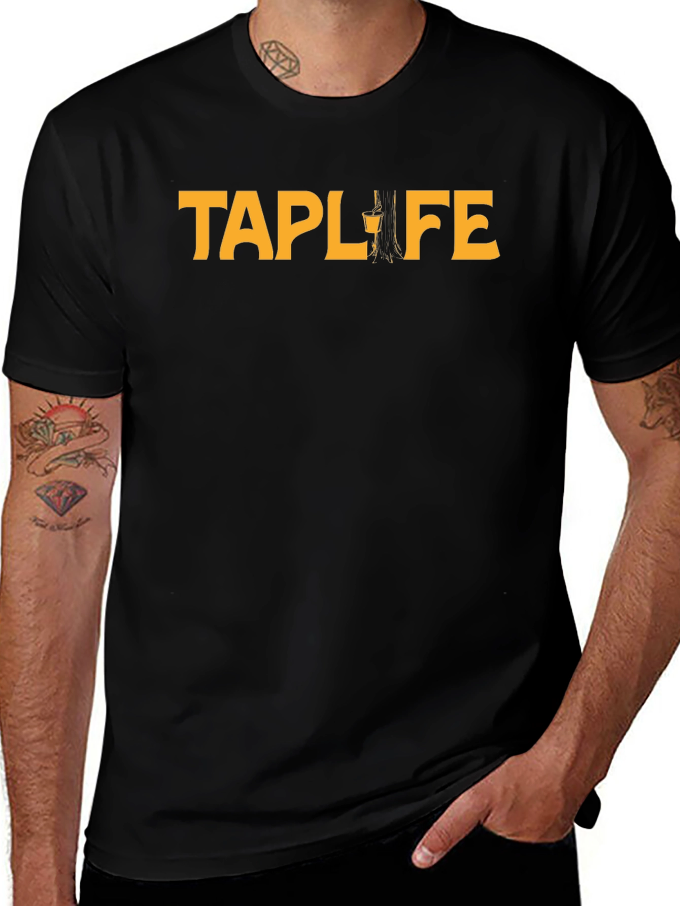 Variant 18 of TAPLIFE Graphic Tee - Black Short Sleeve Shirt